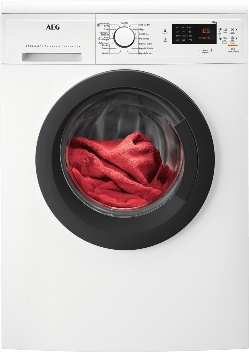 lavadora aeg lfa5182re carga frontal 8 kg 1200 rpm 14 programas clase a blanco