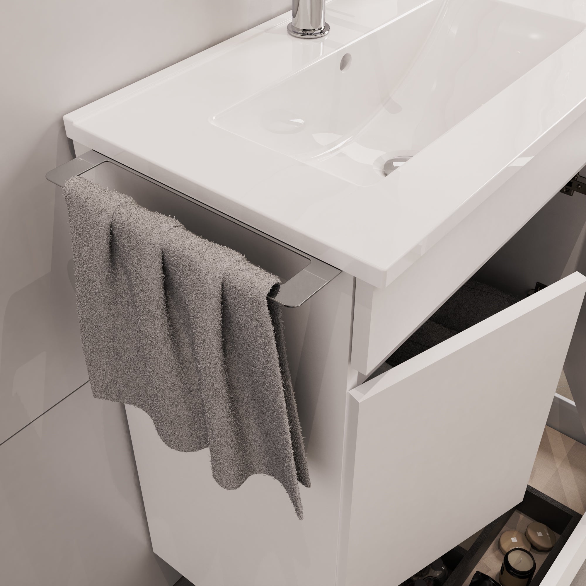 Móvel de casa de banho 60x36x81 cm branco Slim - 2