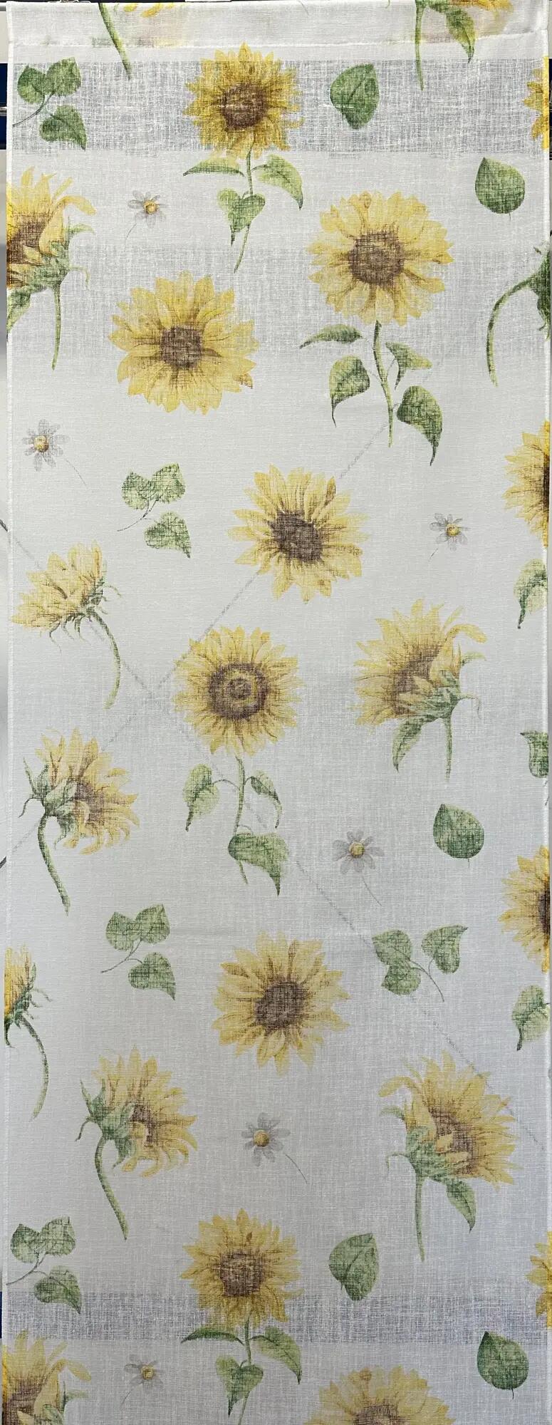 Tende Per Camera Da Letto Con Girasoli, Farfalle E Righe, 2 Pannelli 106x114 Cm, Per Soggiorno E Cucina