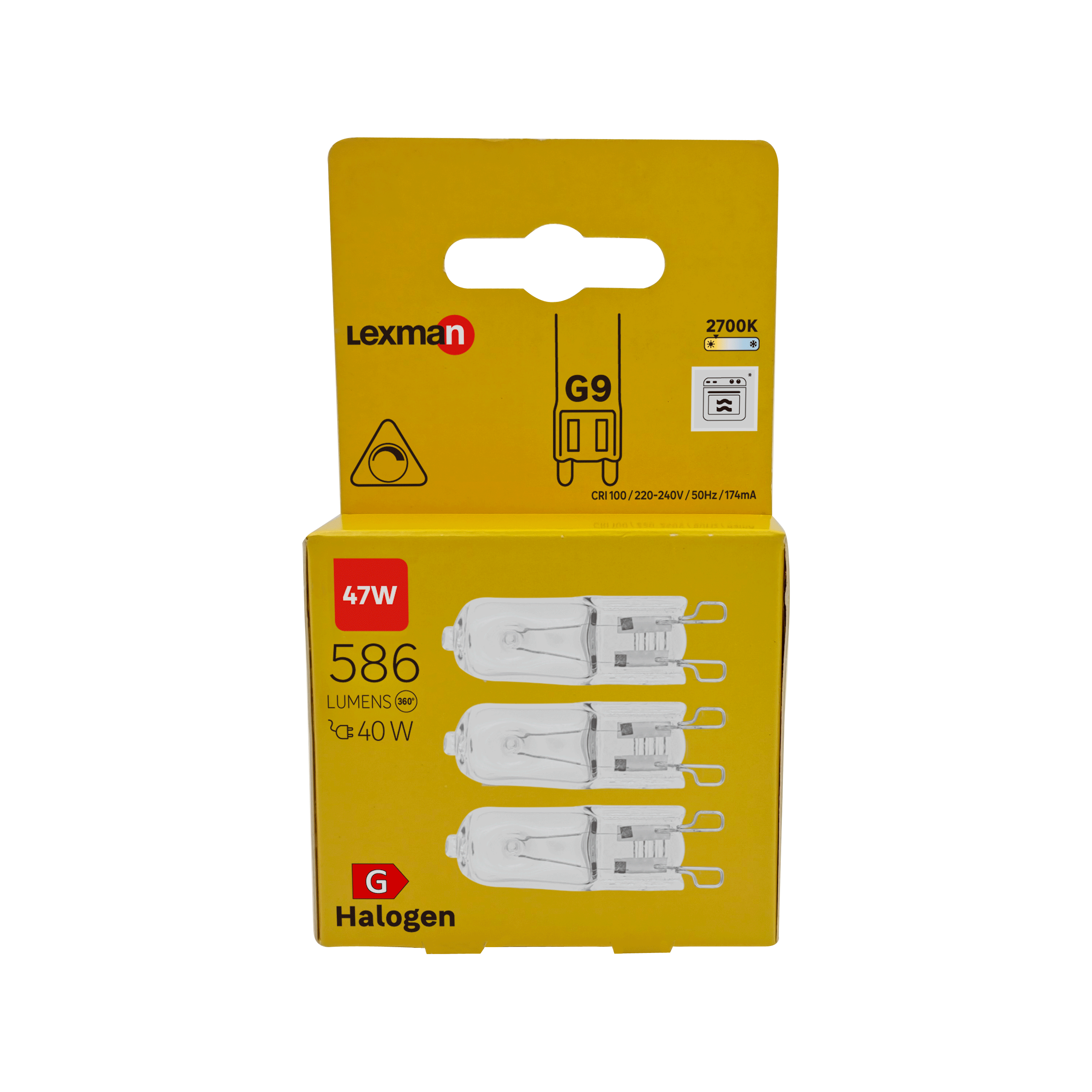 Zestaw 3 żarówek halogenowych G9 40W 586 lumenów LEXMAN - 2