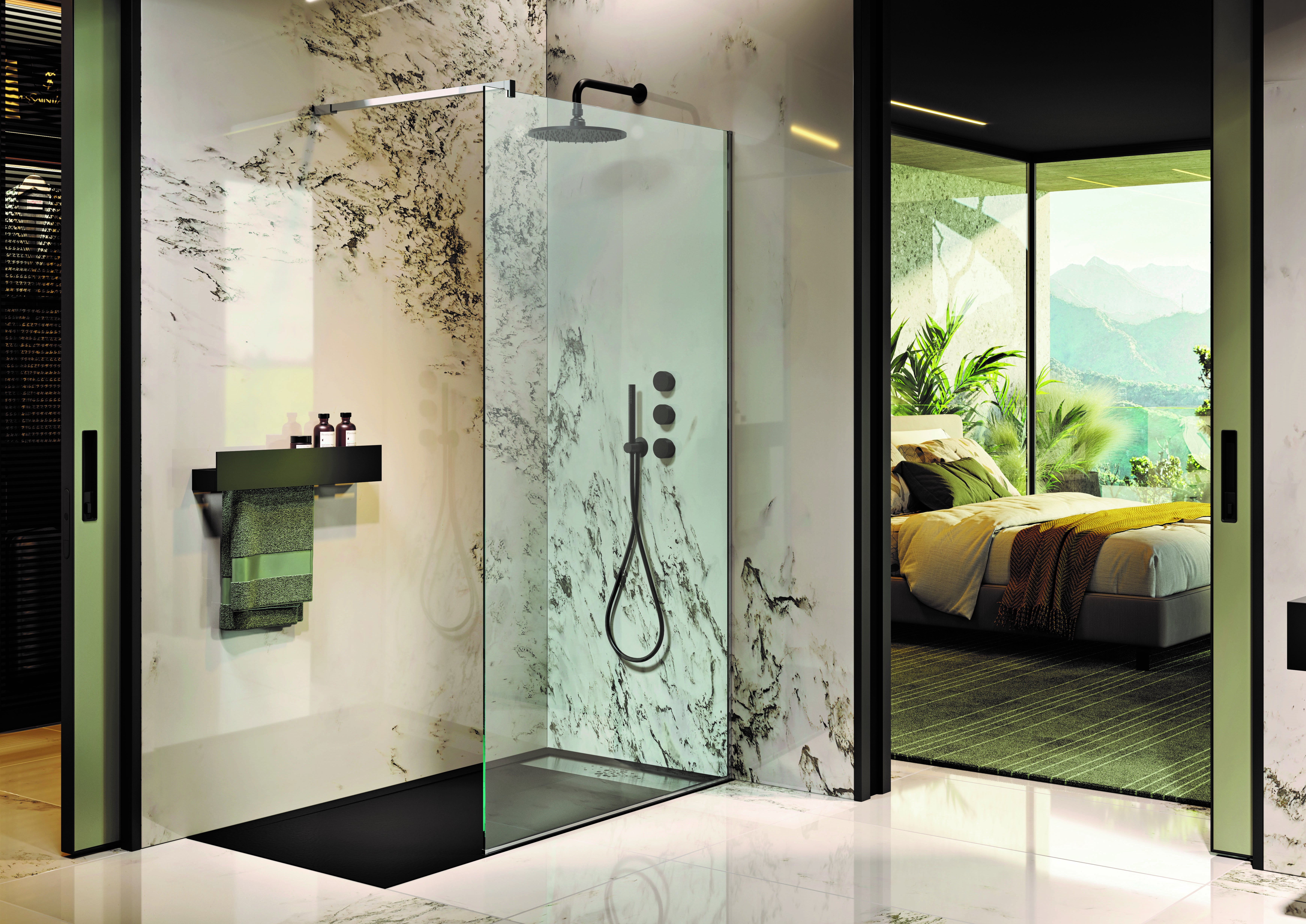 Painel de duche fixo 100x200 cm cromado serigrafado Italbox ARQ600 - 2