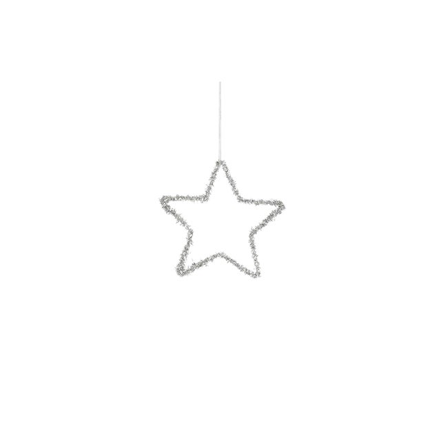 Enfeite estrela 15 cm prateado
