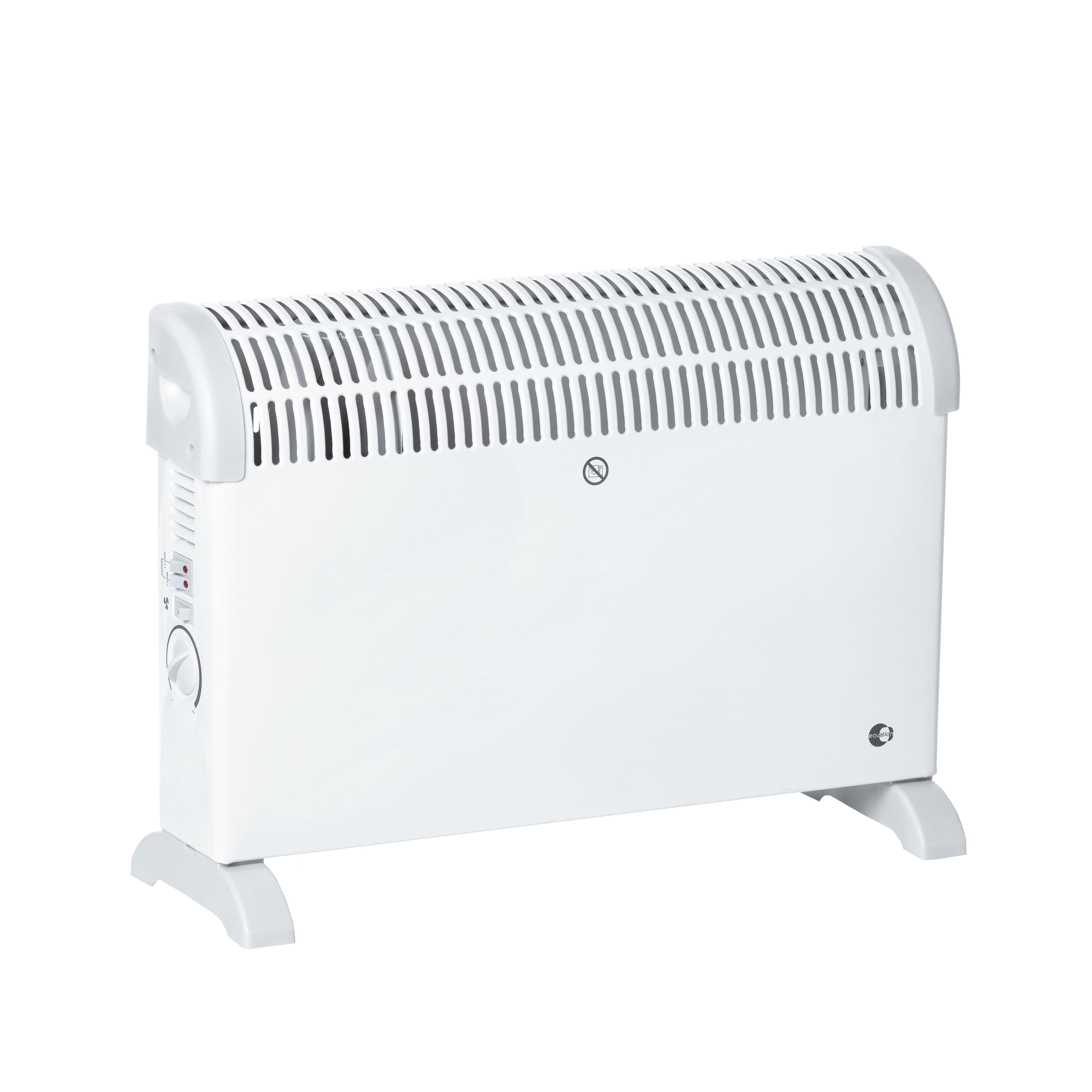 FM Convettore Turbo RC1101 2000W - Termoventilatore Con 3 Potenze (750/1250/2000W), Termostato Regolabile E Sicurezza, Bianco, Dimensioni 70x44,5x19 Cm