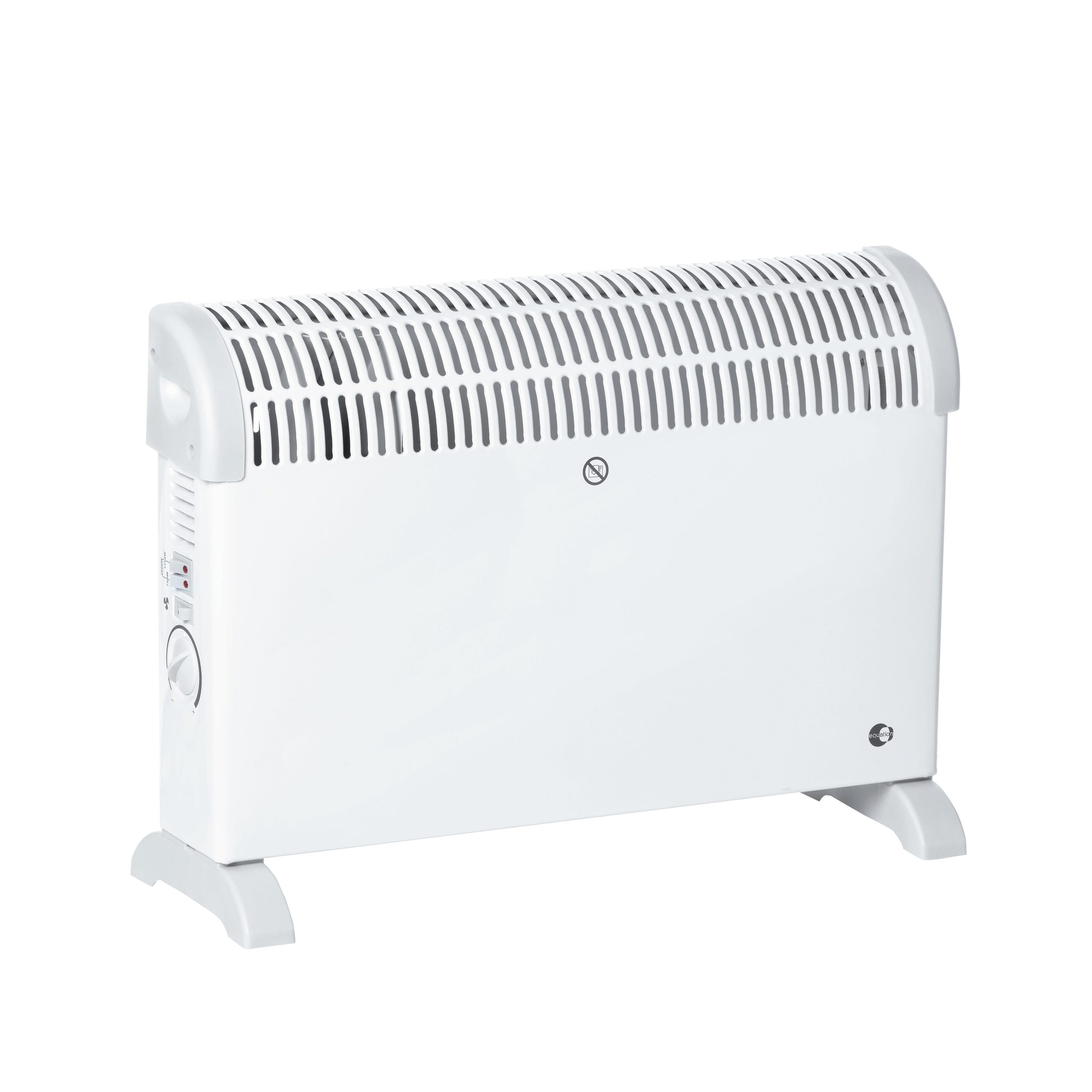 FM Convettore Turbo RC1101 2000W - Termoventilatore Con 3 Potenze (750/1250/2000W), Termostato Regolabile E Sicurezza, Bianco, Dimensioni 70x44,5x19 Cm
