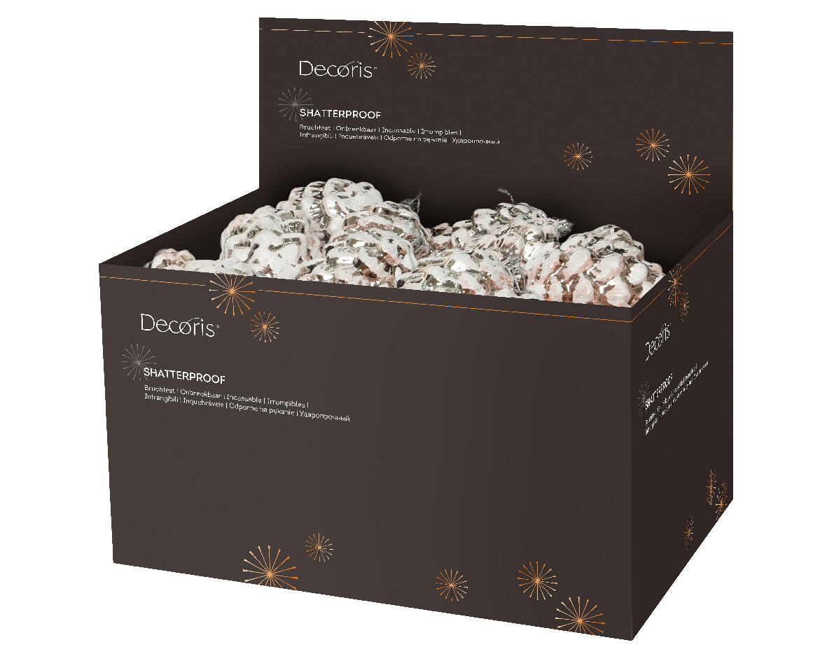 Enfeite pinha efeito neve 9 cm rosa - 2