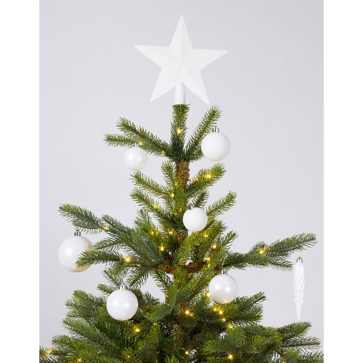 Conjunto de 33 enfeites de natal branco - 2