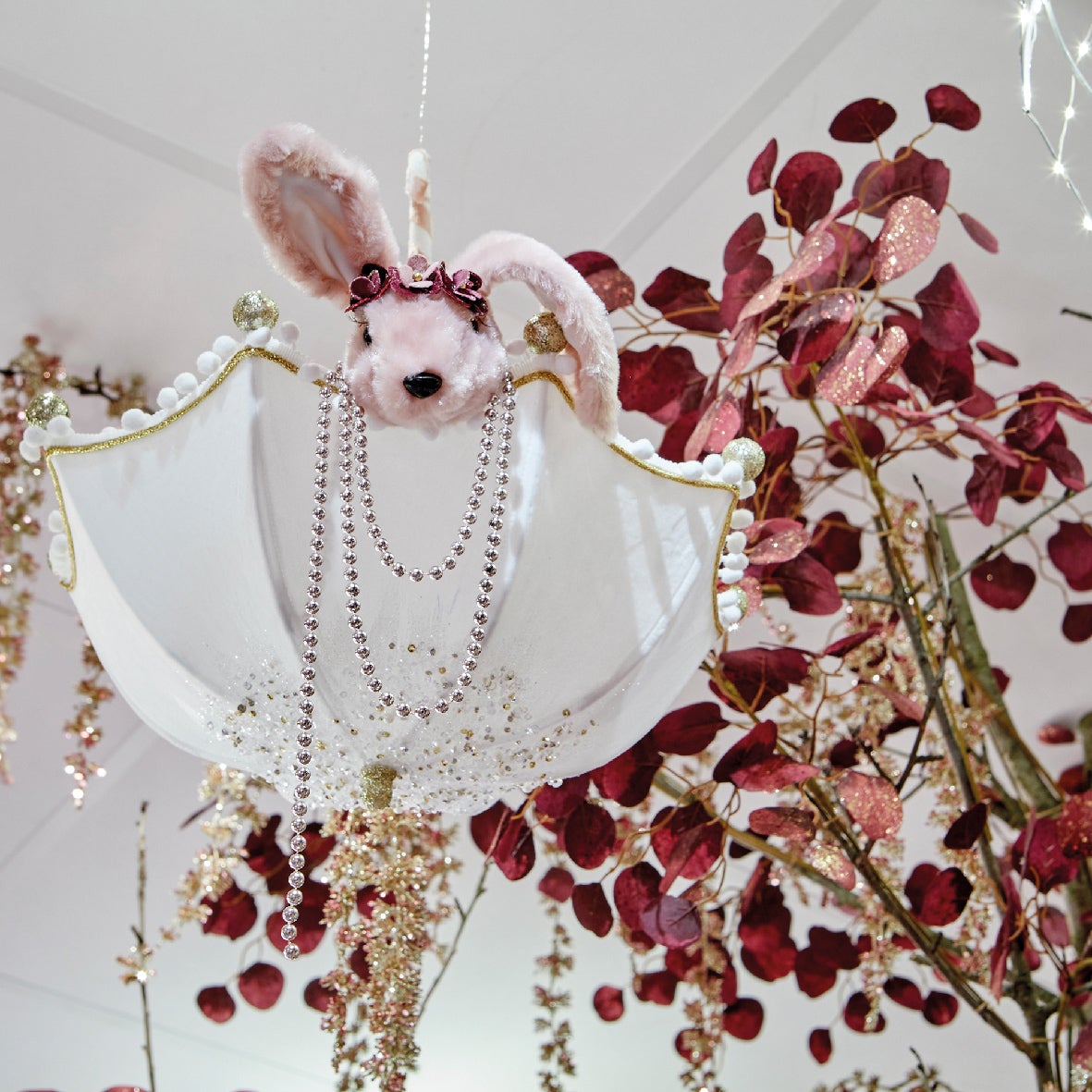 Fita de Natal pérolas 270 cm prateado - 3