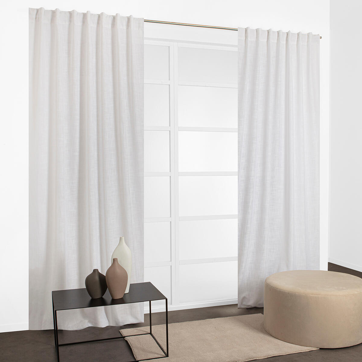Tenda Infinity bianco, occhiello e fettuccia e passanti nascosti 140x280 cm - 2