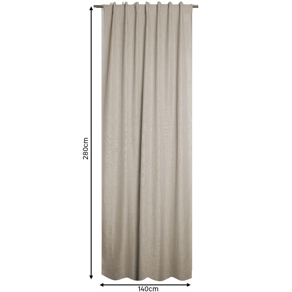 Tenda Infinity tortora, occhiello e fettuccia e passanti nascosti 140x280 cm - 9