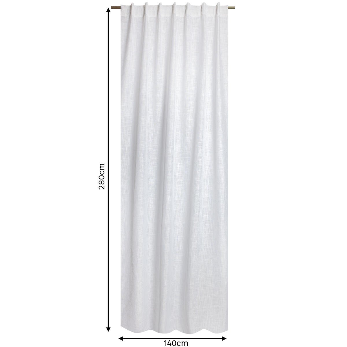 Tenda Infinity bianco, occhiello e fettuccia e passanti nascosti 140x280 cm - 9