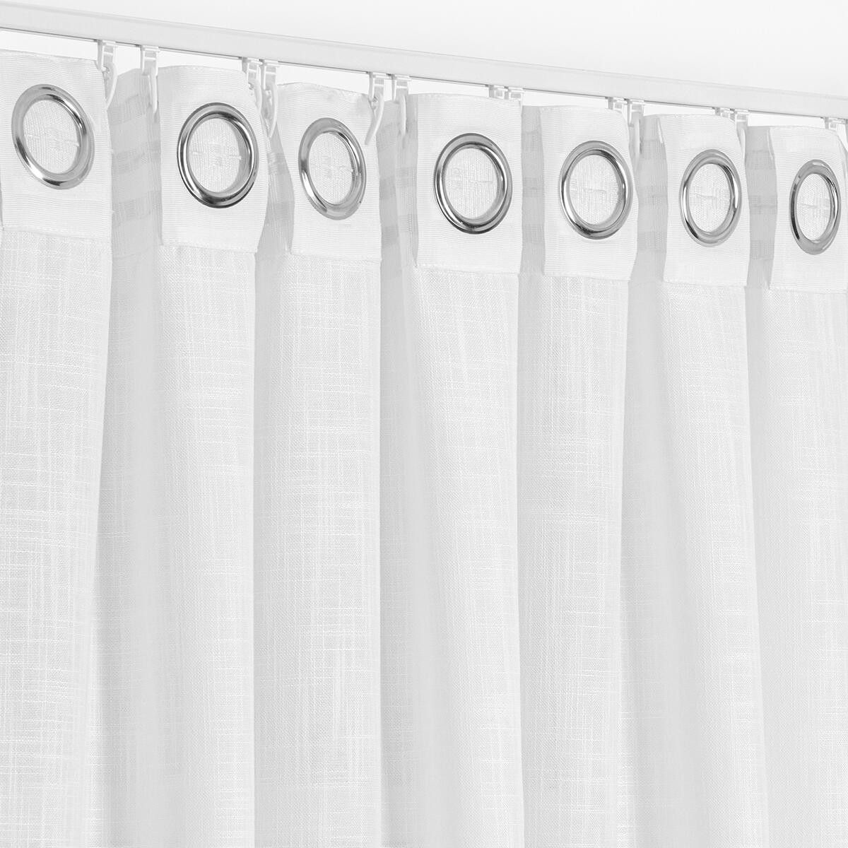 Tenda Infinity bianco, occhiello e fettuccia e passanti nascosti 140x280 cm - 4