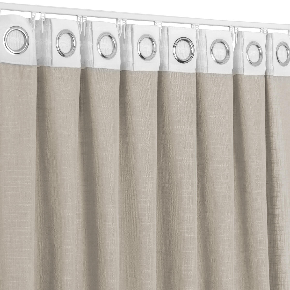 Tenda Infinity tortora, occhiello e fettuccia e passanti nascosti 140x280 cm - 3