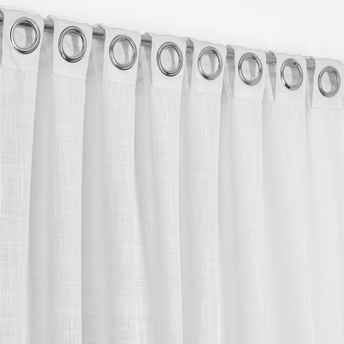 Tenda Infinity bianco, occhiello e fettuccia e passanti nascosti 140x280 cm - 3