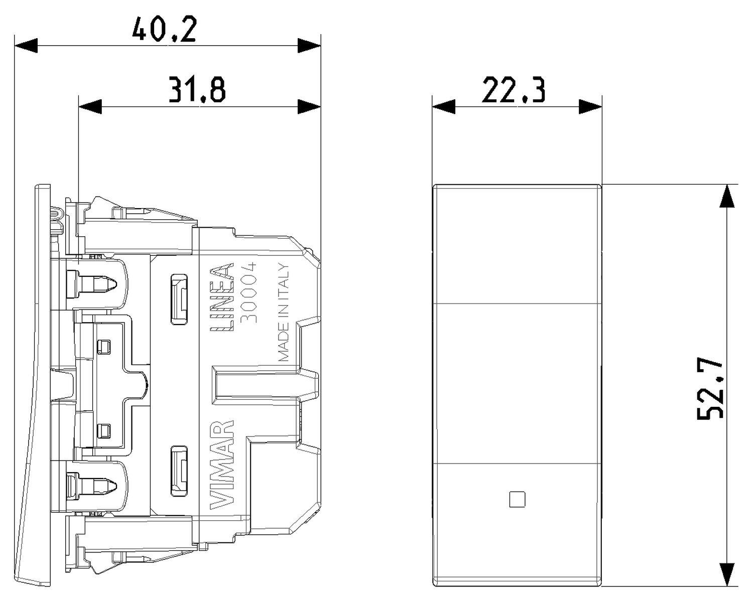 Deviatore 1P 10AX allineato Linea VIMAR nero - 4
