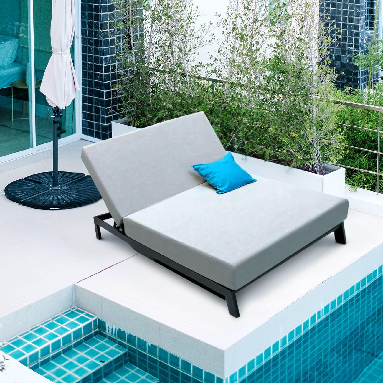 Lit de soleil double en aluminium Givex Salsa XL - 3