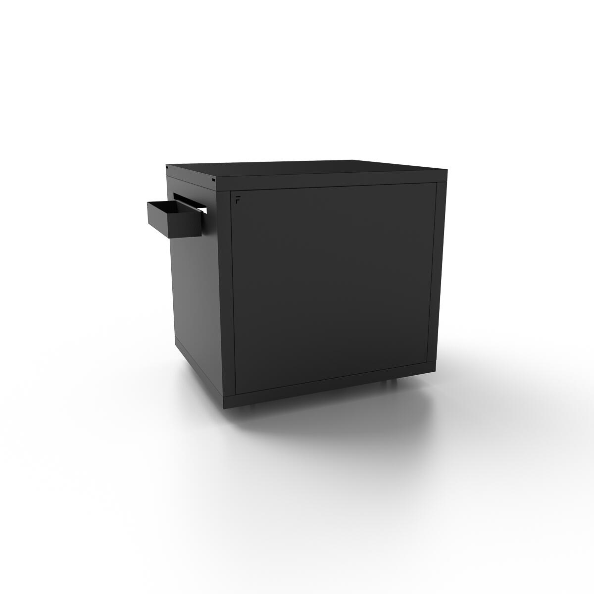 Mesa auxiliar con ruedas de acero negro para cocina exterior forge adour