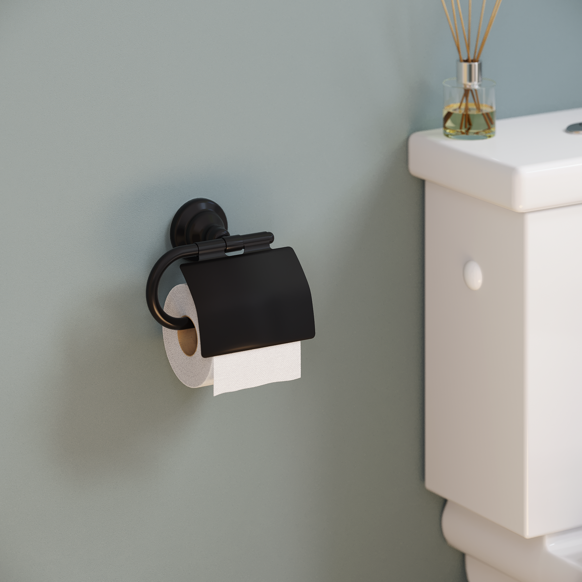 Uchwyt na papier toaletowy Charm Czarny Sensea - 2