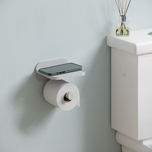 Porta Carta Igienica In Acciaio Inox Nero | Autoadesivo Senza Fori | Adesivo Per Bagno E Cucina - 2