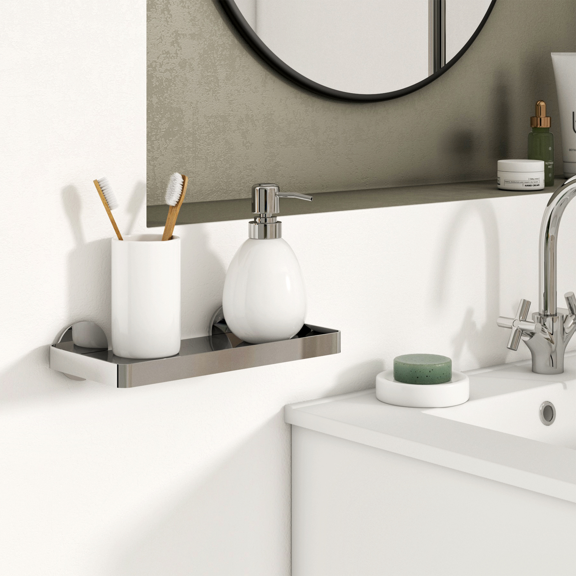 Etagère de salle de bains à visser / à percer acier inoxydable essential SENSEA - 4