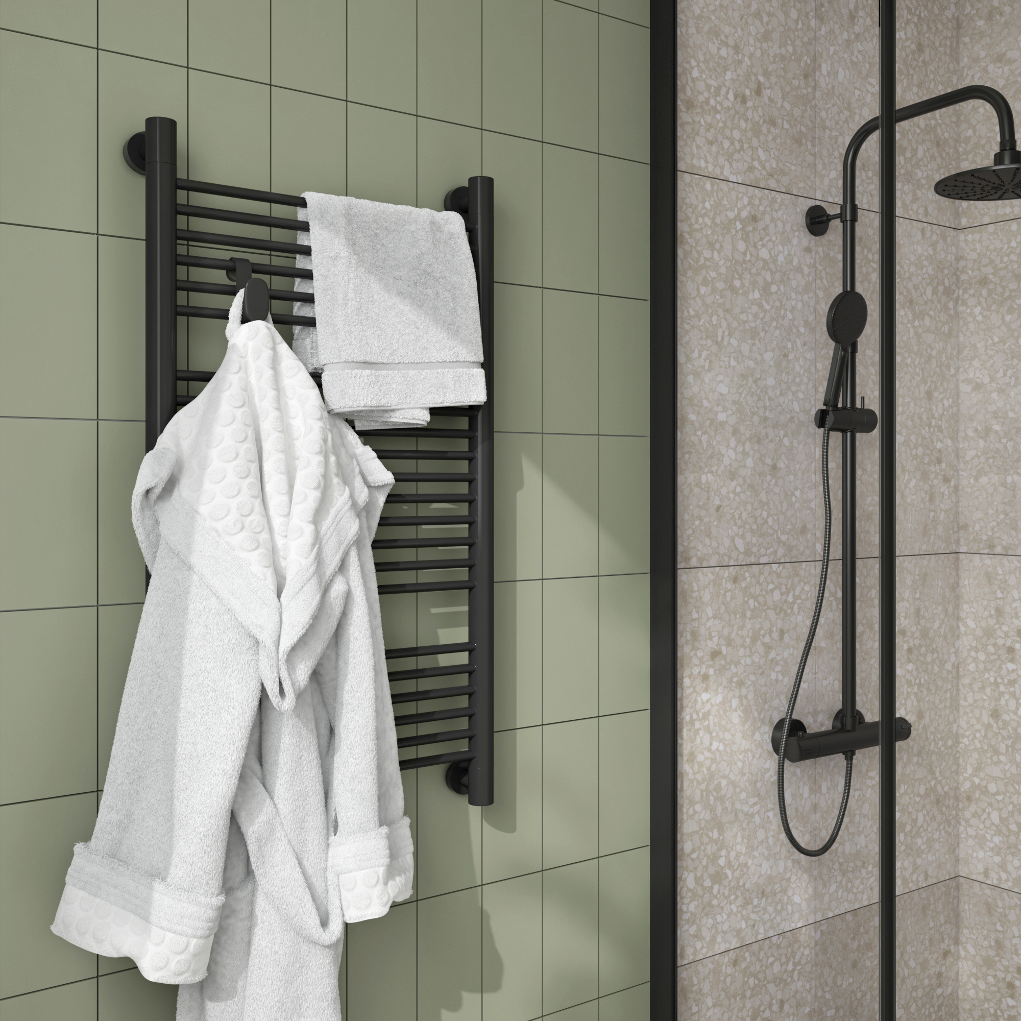 Haczyk łazienkowy na grzejnik Remix czarny mat SENSEA - 2