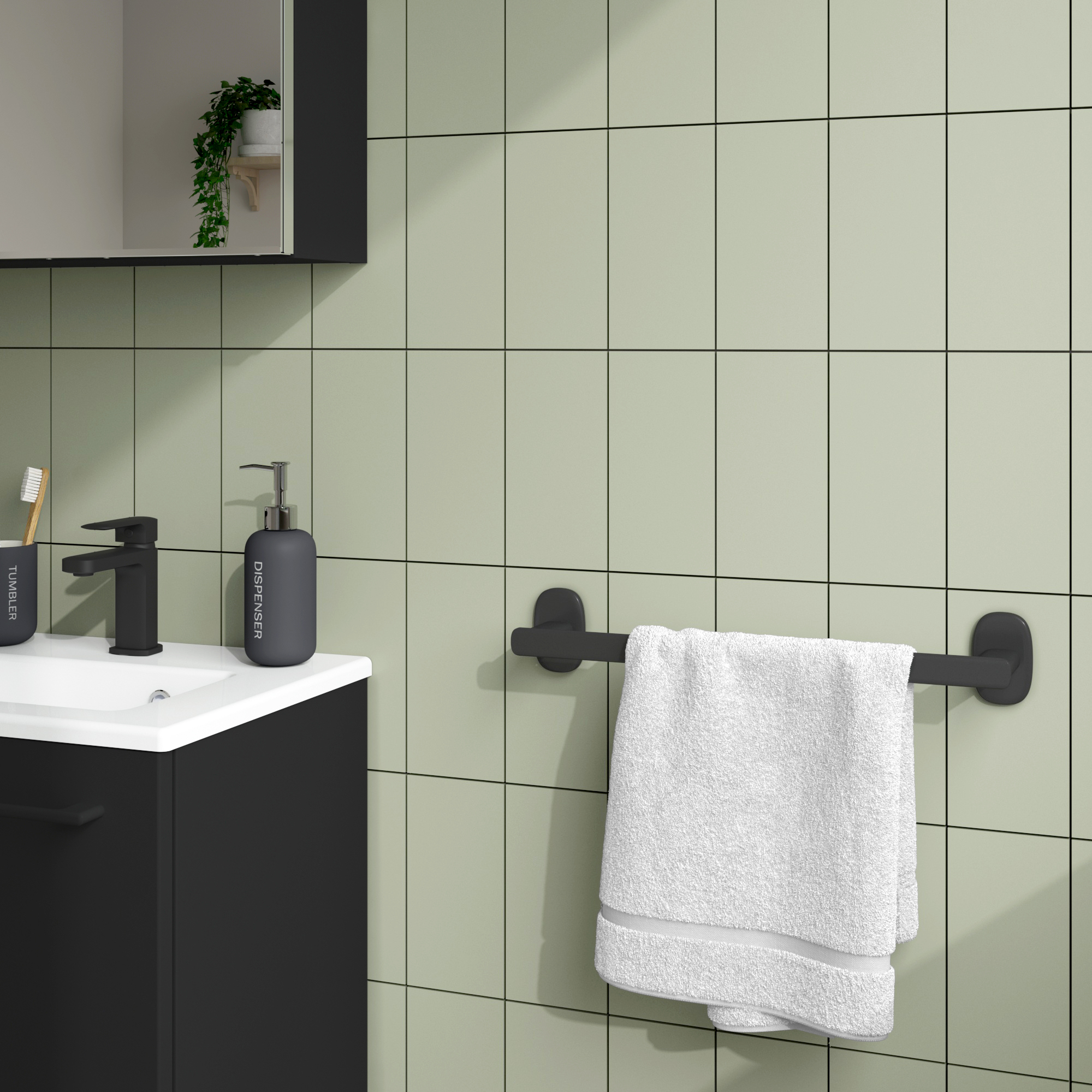 Wieszak łazienkowy na ręcznik samoprzylepny lub przykręcany Remix 35 cm Dual Fix Sensea - 4