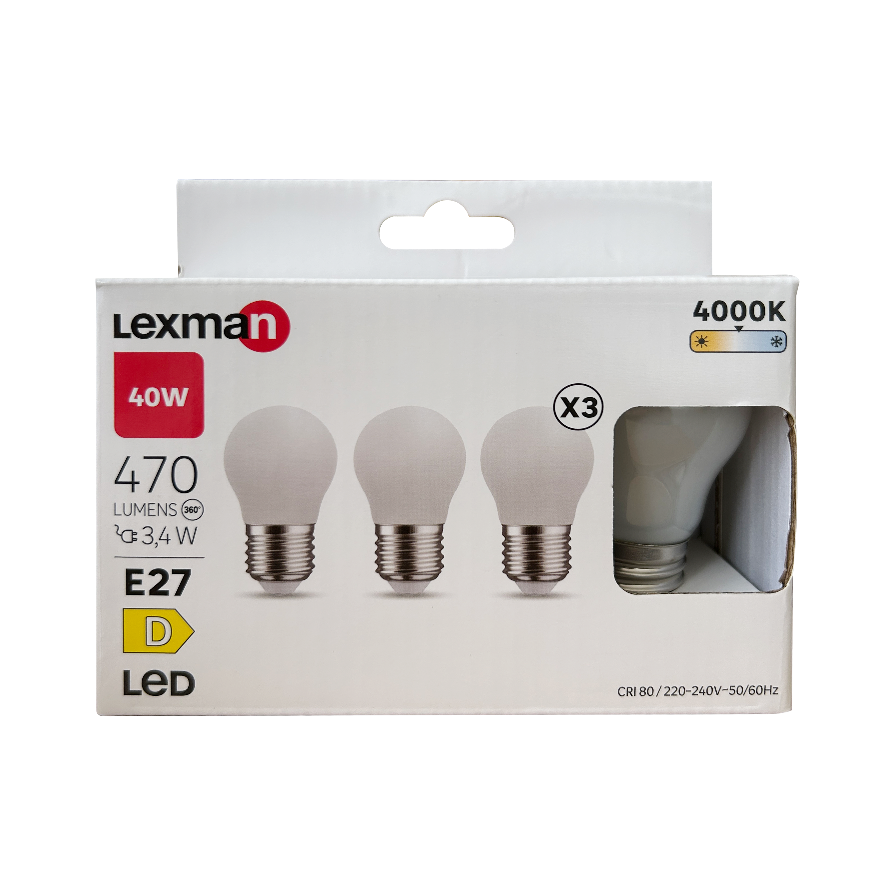 Pack de 3 bombillas LED filamento E27 470 lúmenes 3.4W color de la luz blanco neutro 4000K CRI 89-80 luz natural y fiel clase energética D - 6