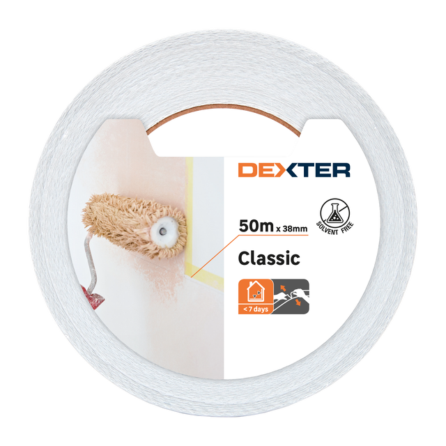 Taśma malarska biała 38 mm x 50 m Dexter