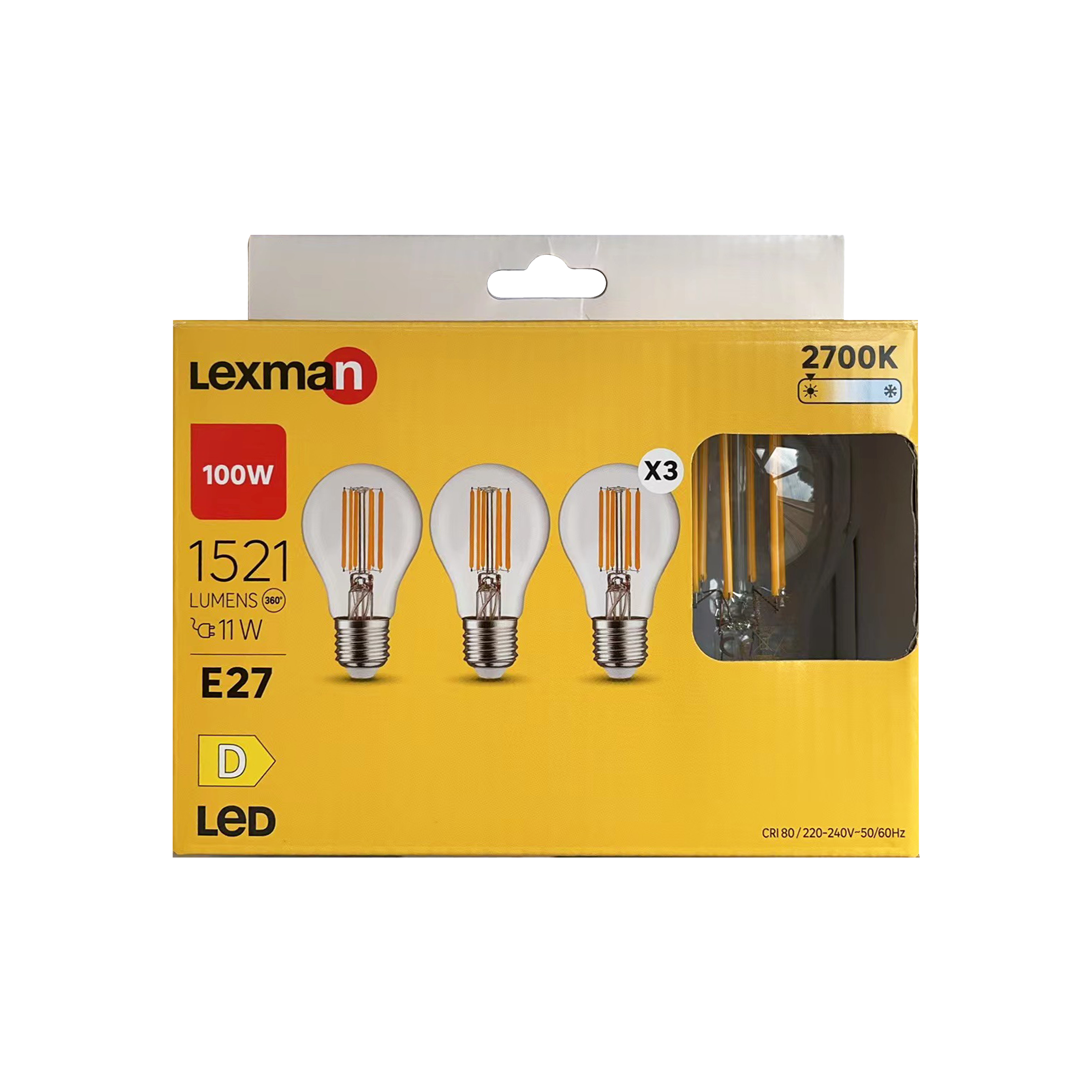 Żarówka LED E27 3 szt. 11 W 1521 lm Ciepła biel Lexman - 8