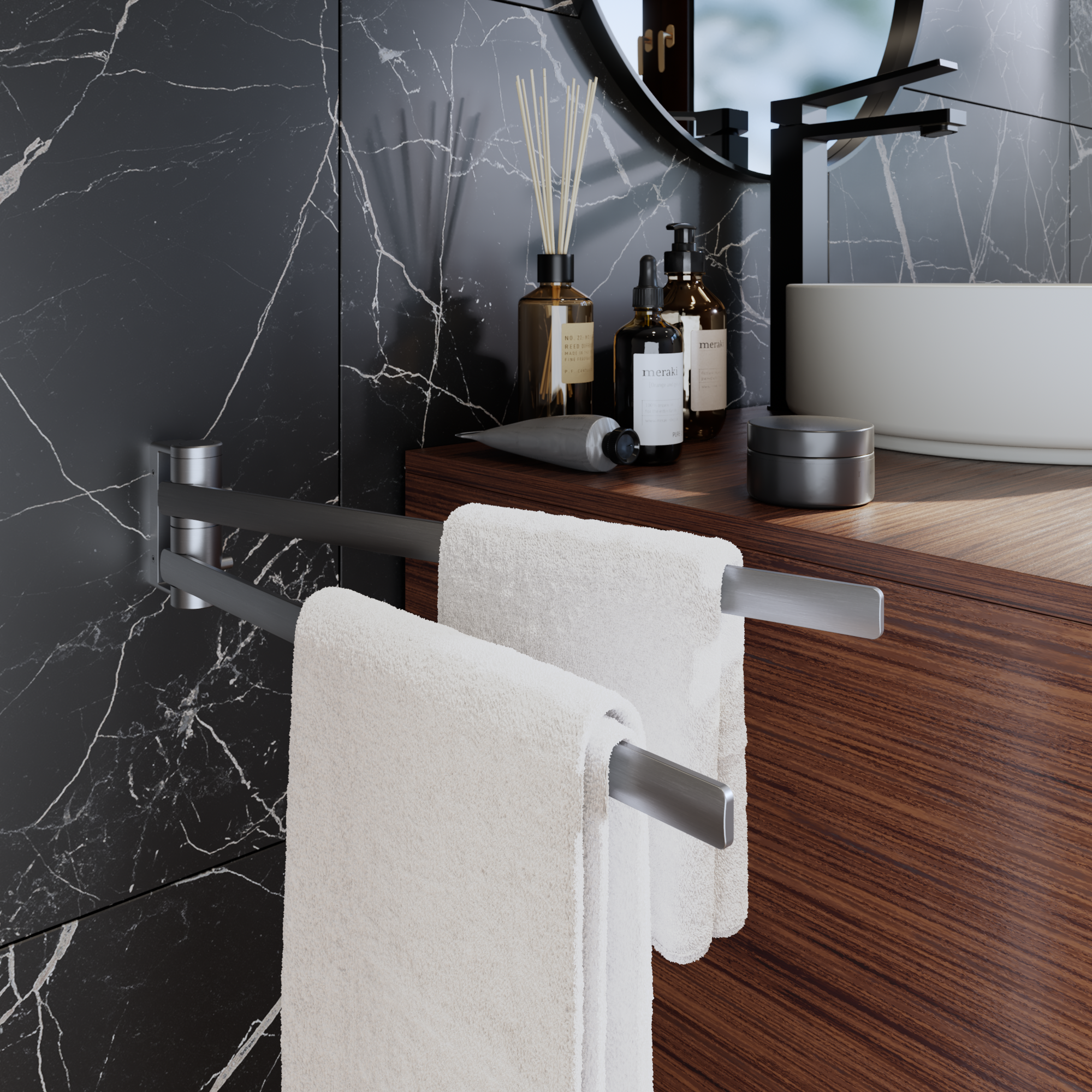 Wieszak łazienkowy ścienny na ręcznik 45 cm Neo chrom SENSEA - 2