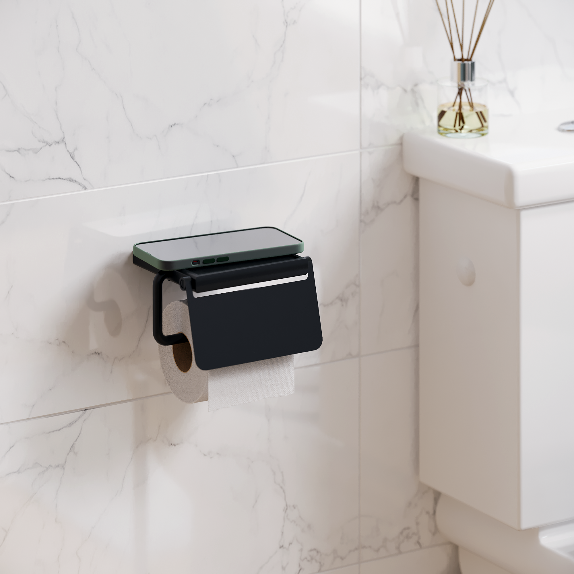 Dérouleur papier WC Neo à visser noir - 4