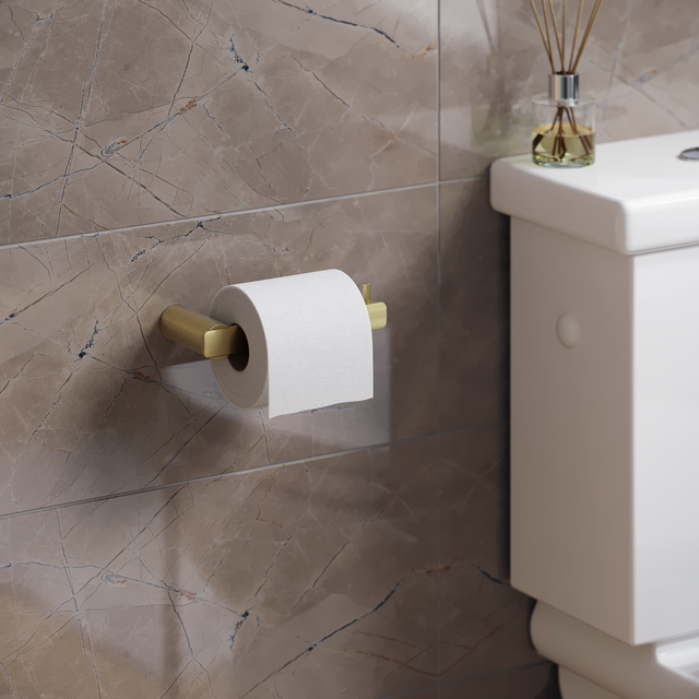 Dérouleur papier WC Neo à visser doré