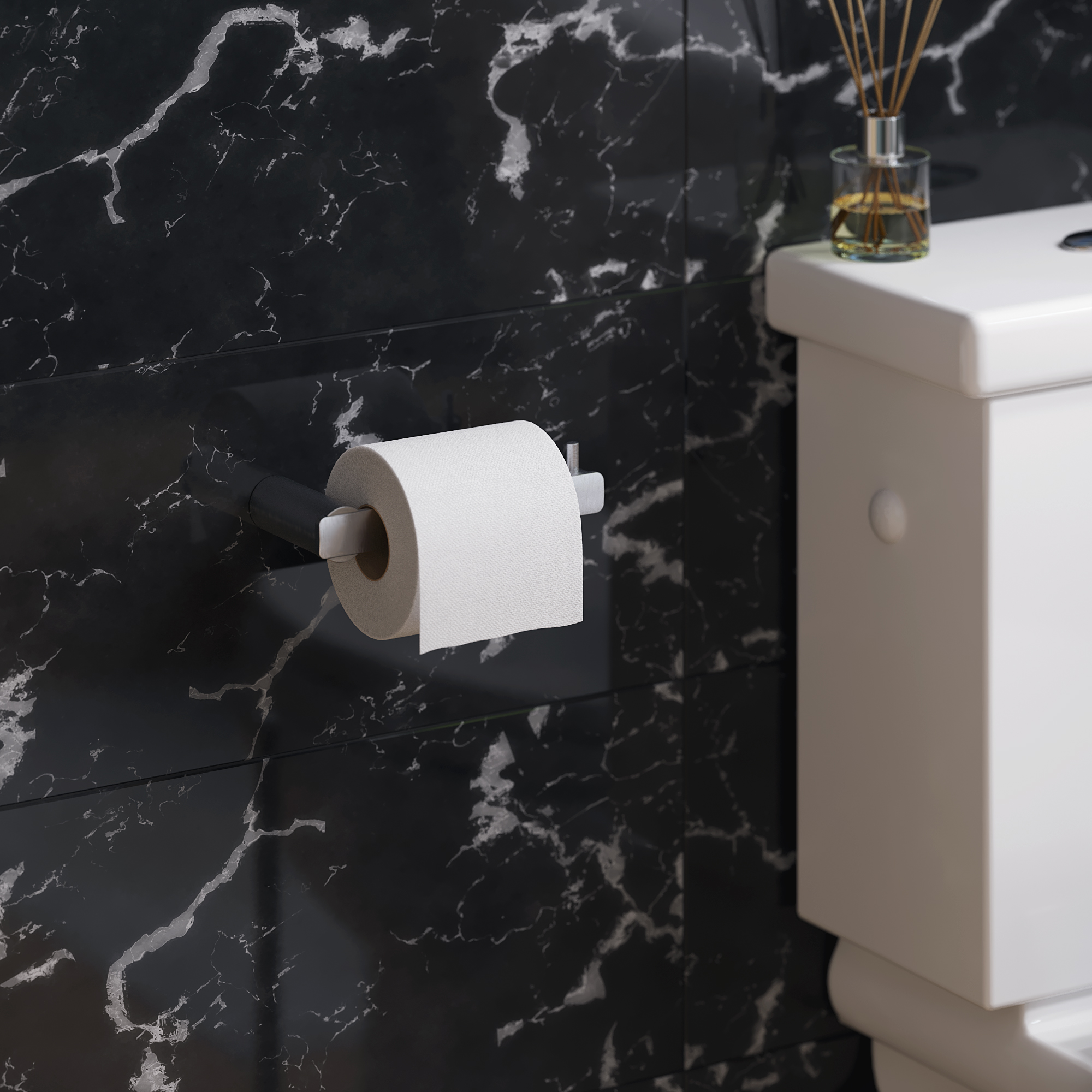 Portarrollos de papel higiénico Neo plata tornillos - 3