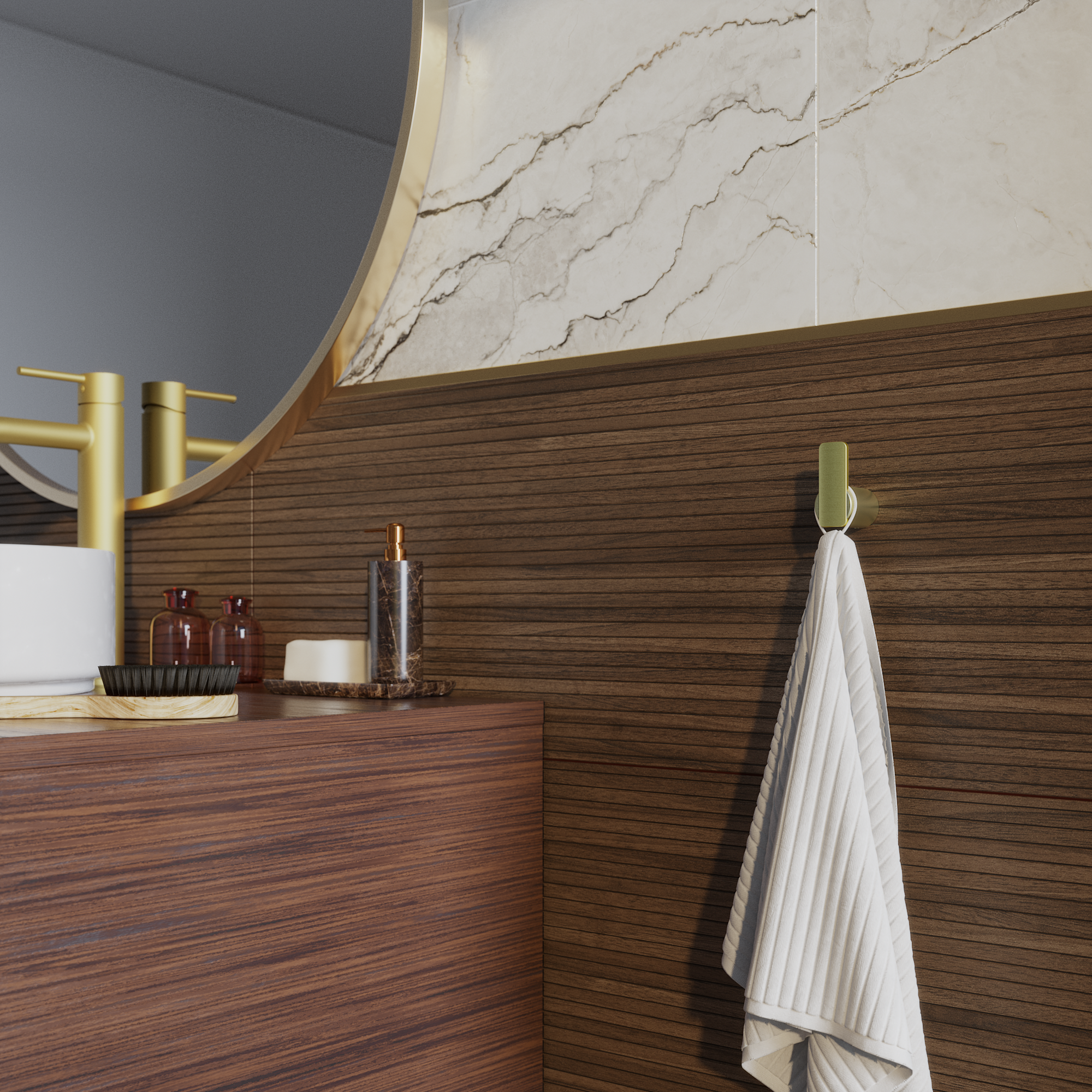 Patère à visser jaune / doré Neo SENSEA - 4