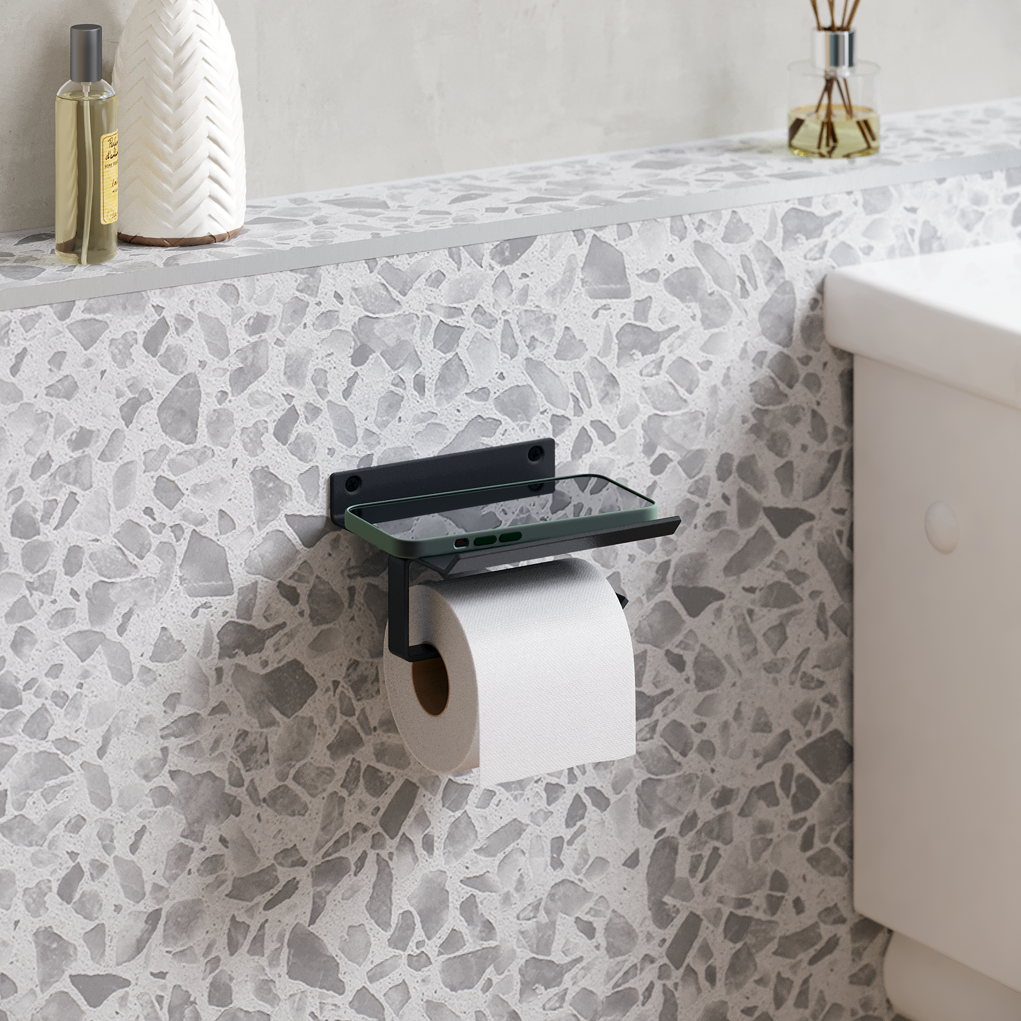 Dérouleur papier WC Studio à visser noir - 4