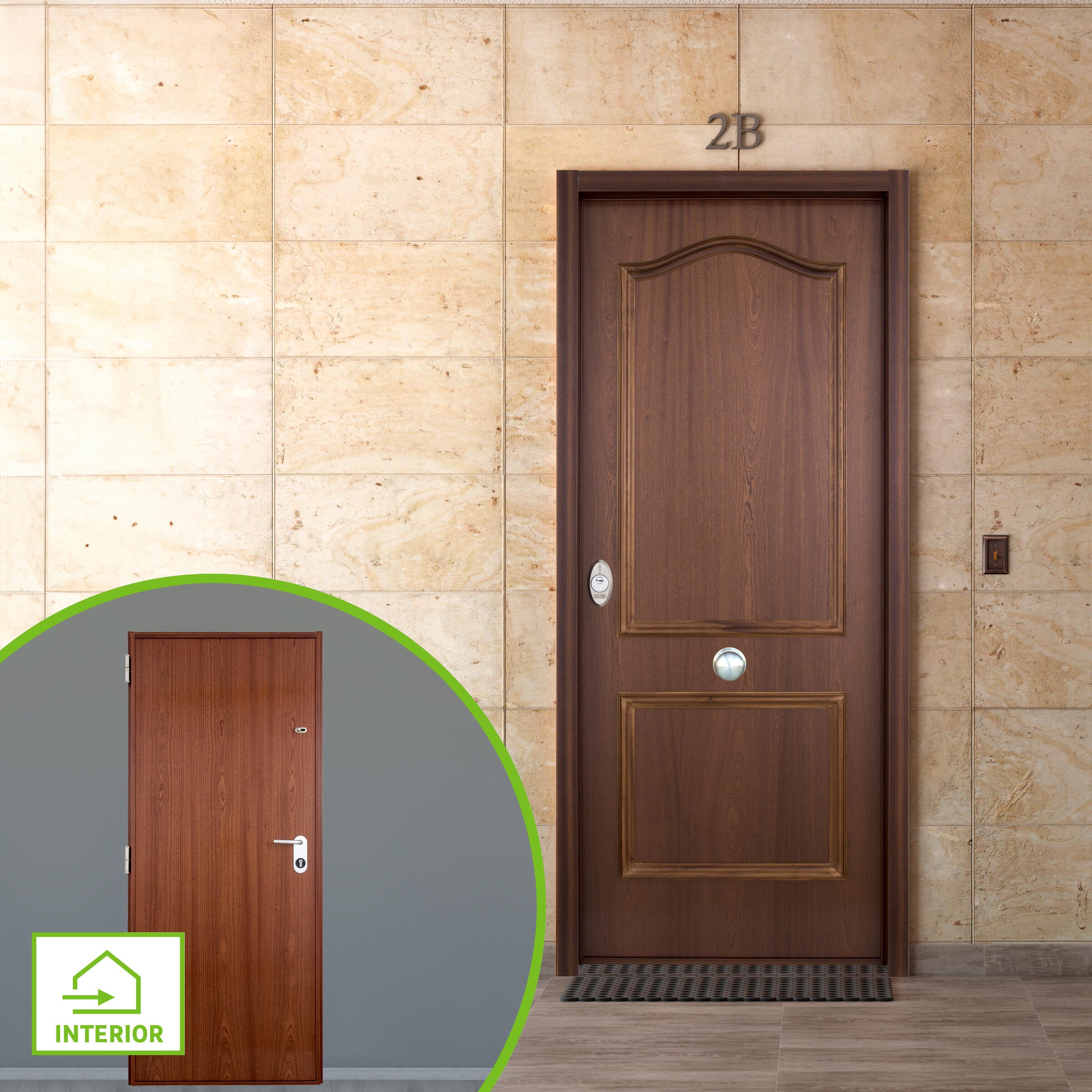 Puerta de entrada acorazada serie v izquierda sapelli de 89x206 cm