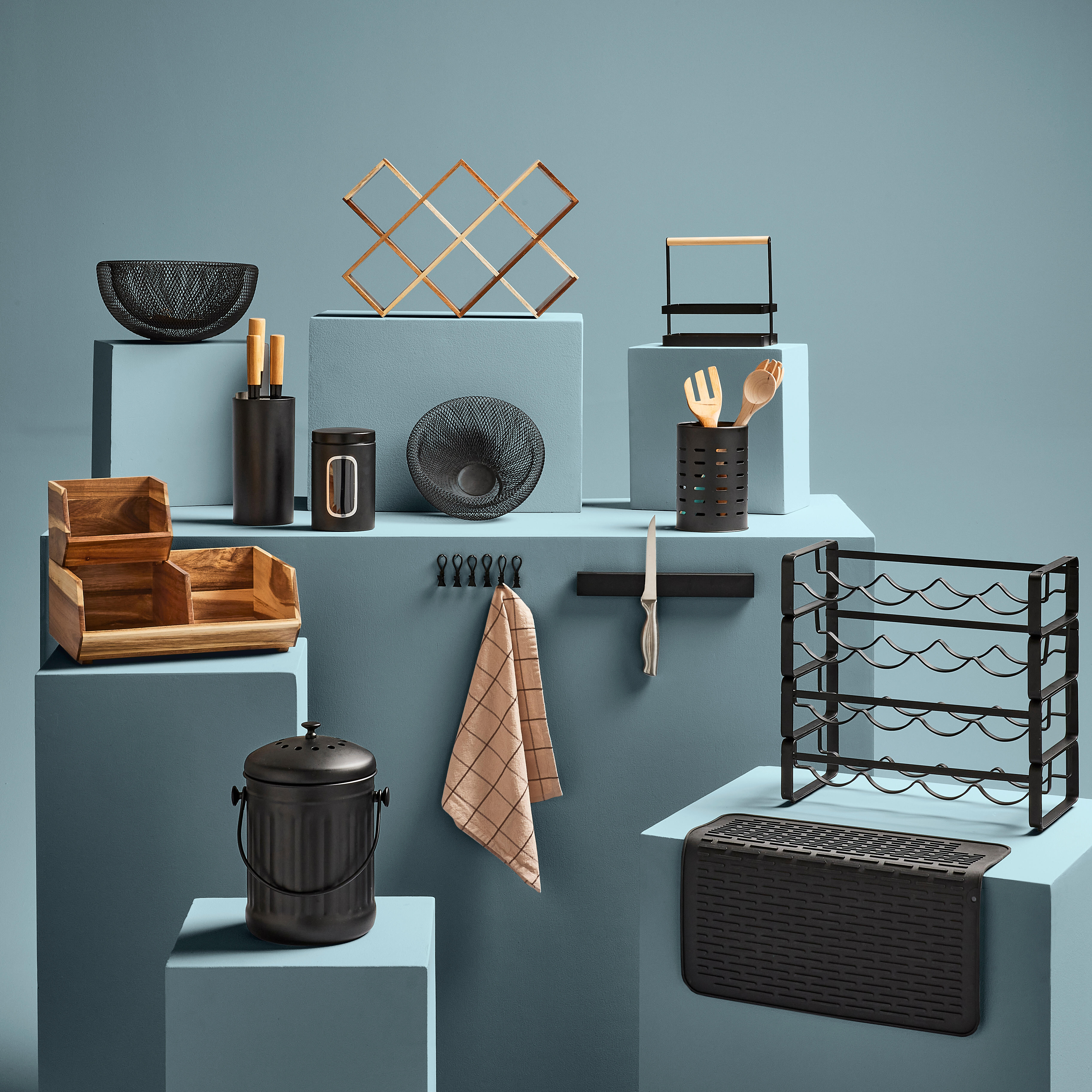 Fruteira de arame preto L 29,5 X 29,5 X 14,7 cm Delinia Casual - 5