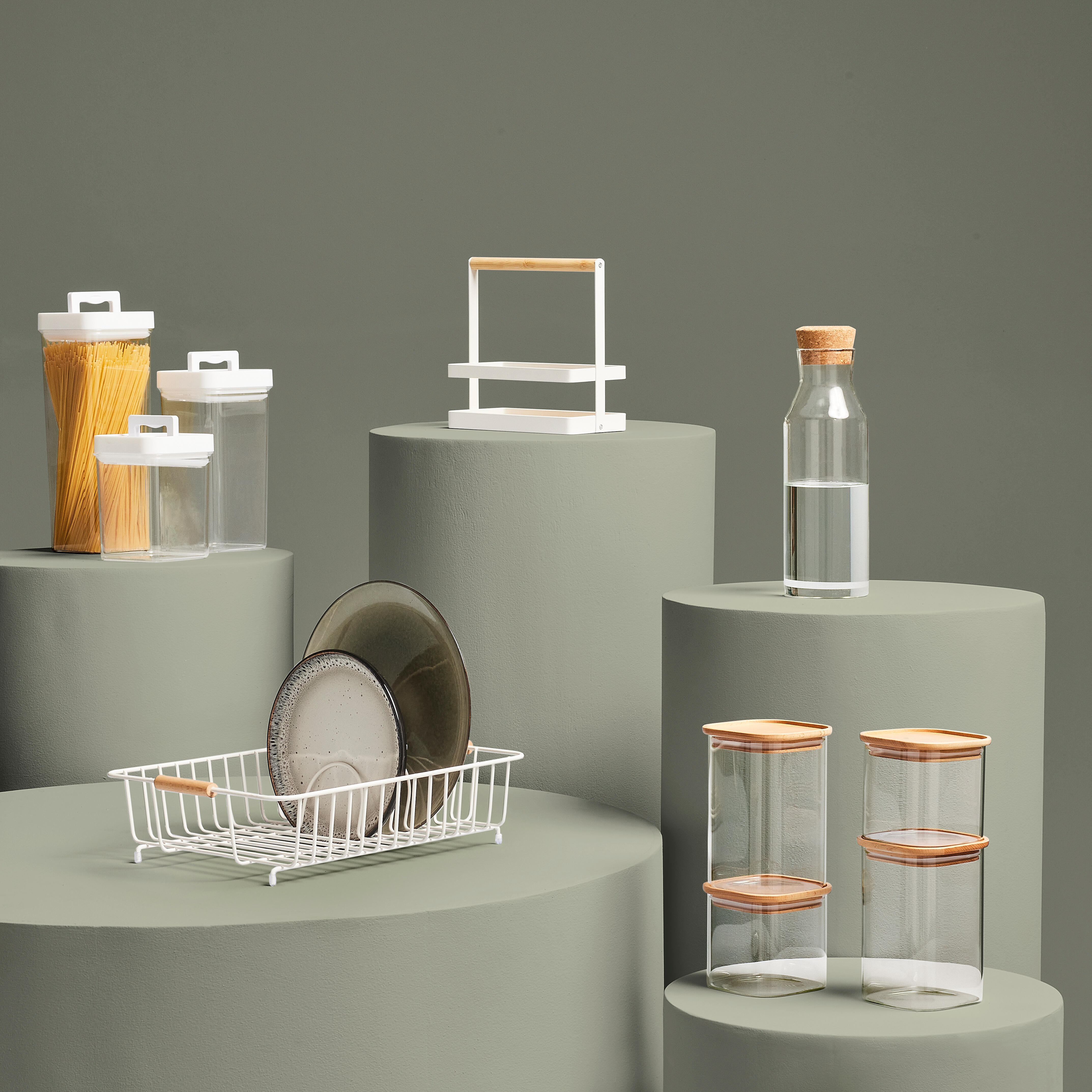 Frasco para alimentos plástico transparente 11,3 x 11,3 x 21,8 cm Delinia Scandi - 8