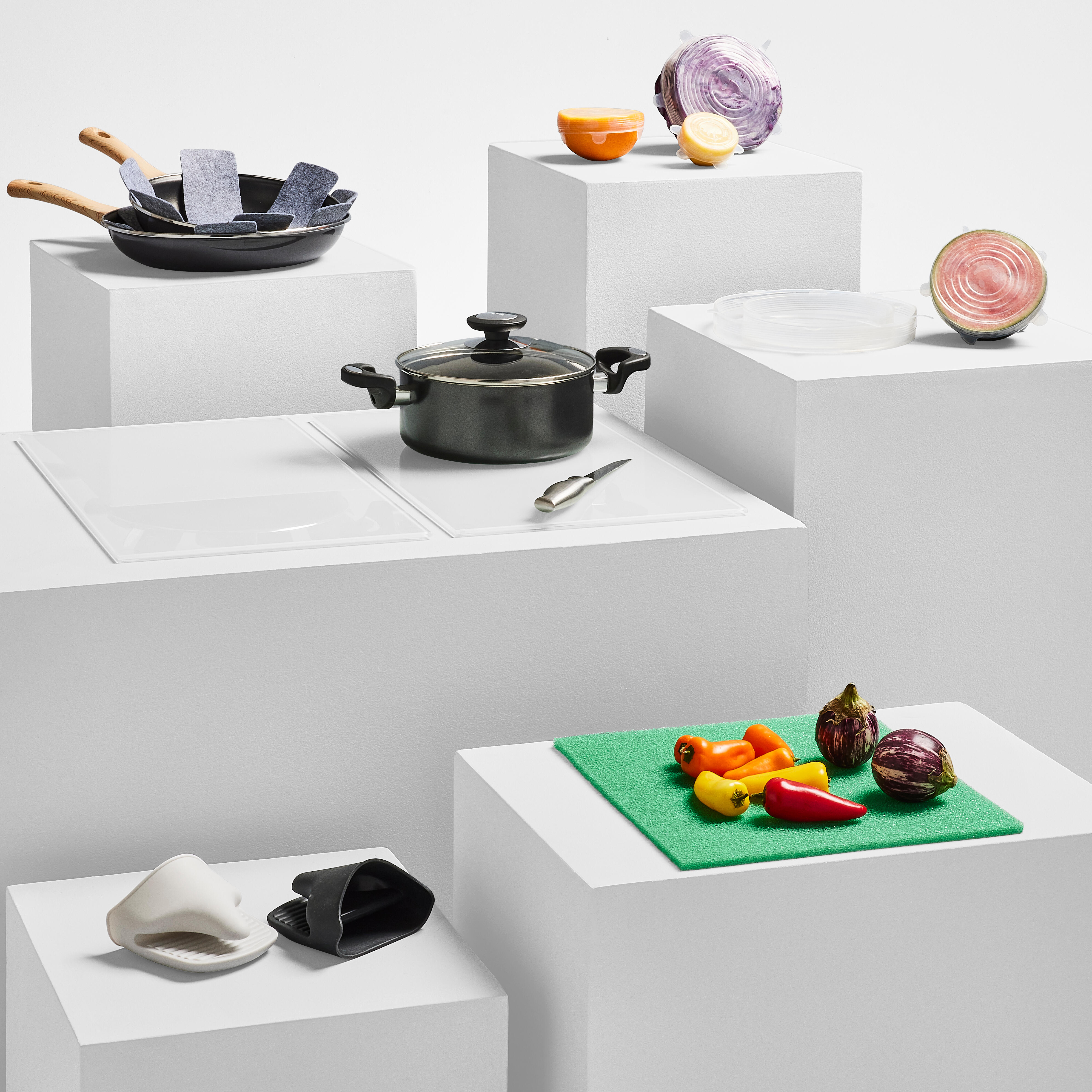 Conjunto de 3 protetores panelas e frigideiras 35,5x35,5x2cm Delinia Essential - 8