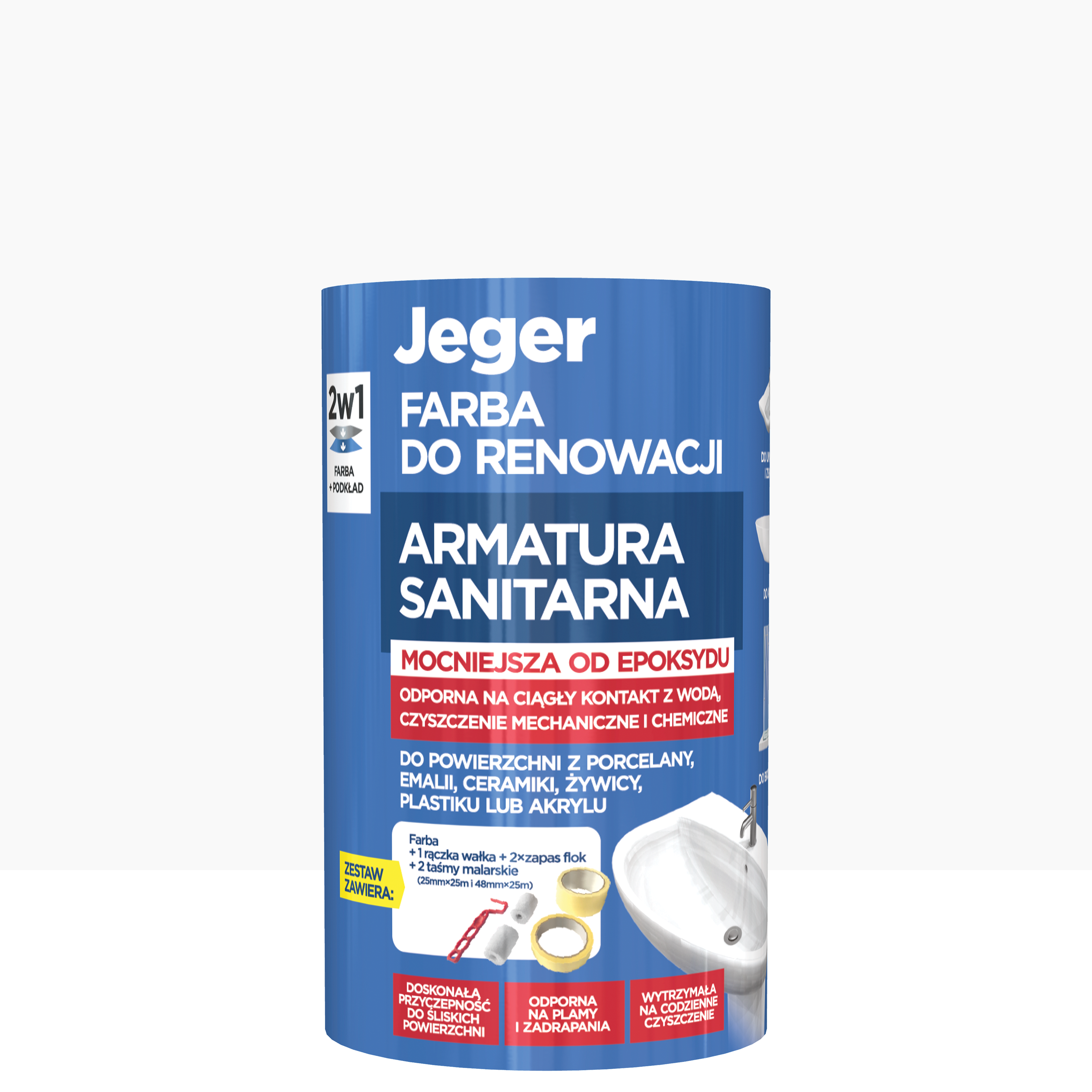 Farba renowacyjna armatura sanitarna biała 0.5 l Jeger