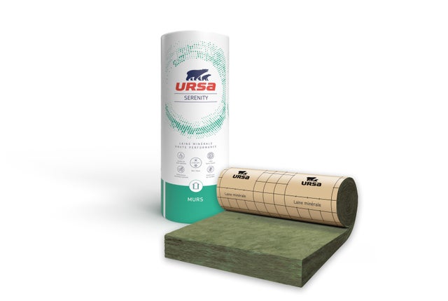 Panneau roulé laine de verre Kraft TH32 270x120 cm Ep.120 mm R=3,75 pour murs - SERENITY- URSA