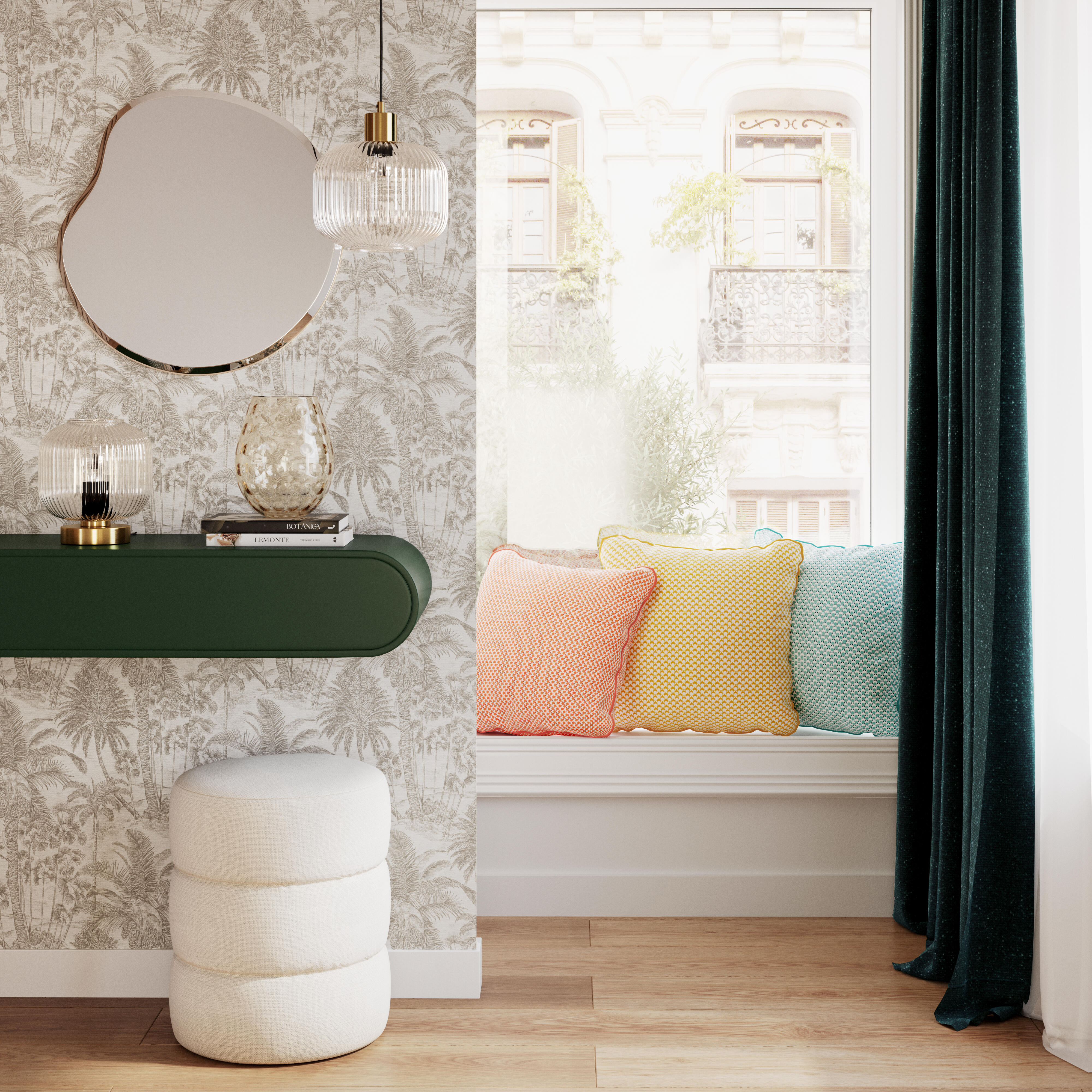 Espelho com moldura FAROL brancoASS 55 cm Inspire - 2