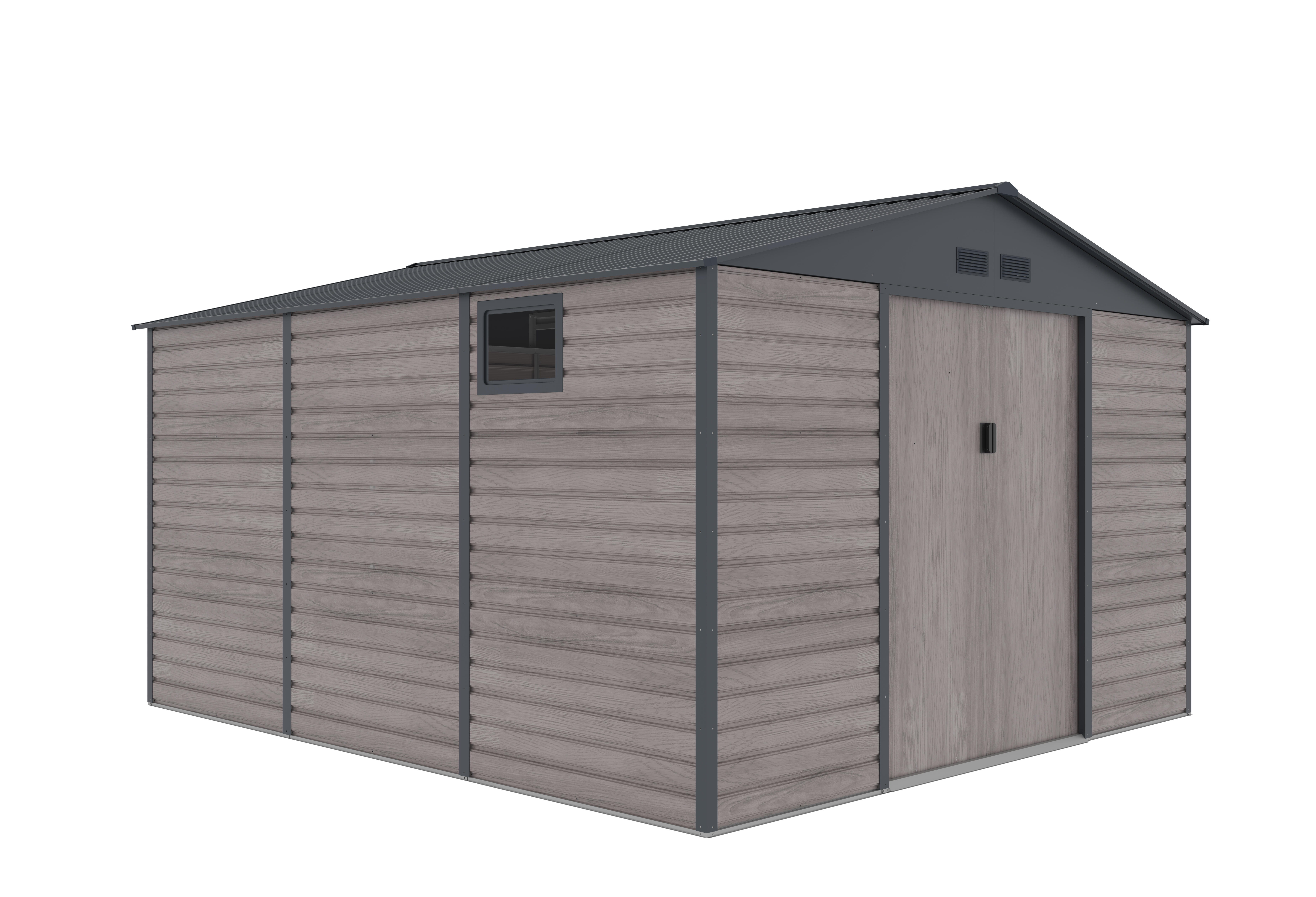 caseta de resina surrey 13 de 340x226x382 cm y 13 m2 con 025 mm espesor y doble puerta corredera gardiun