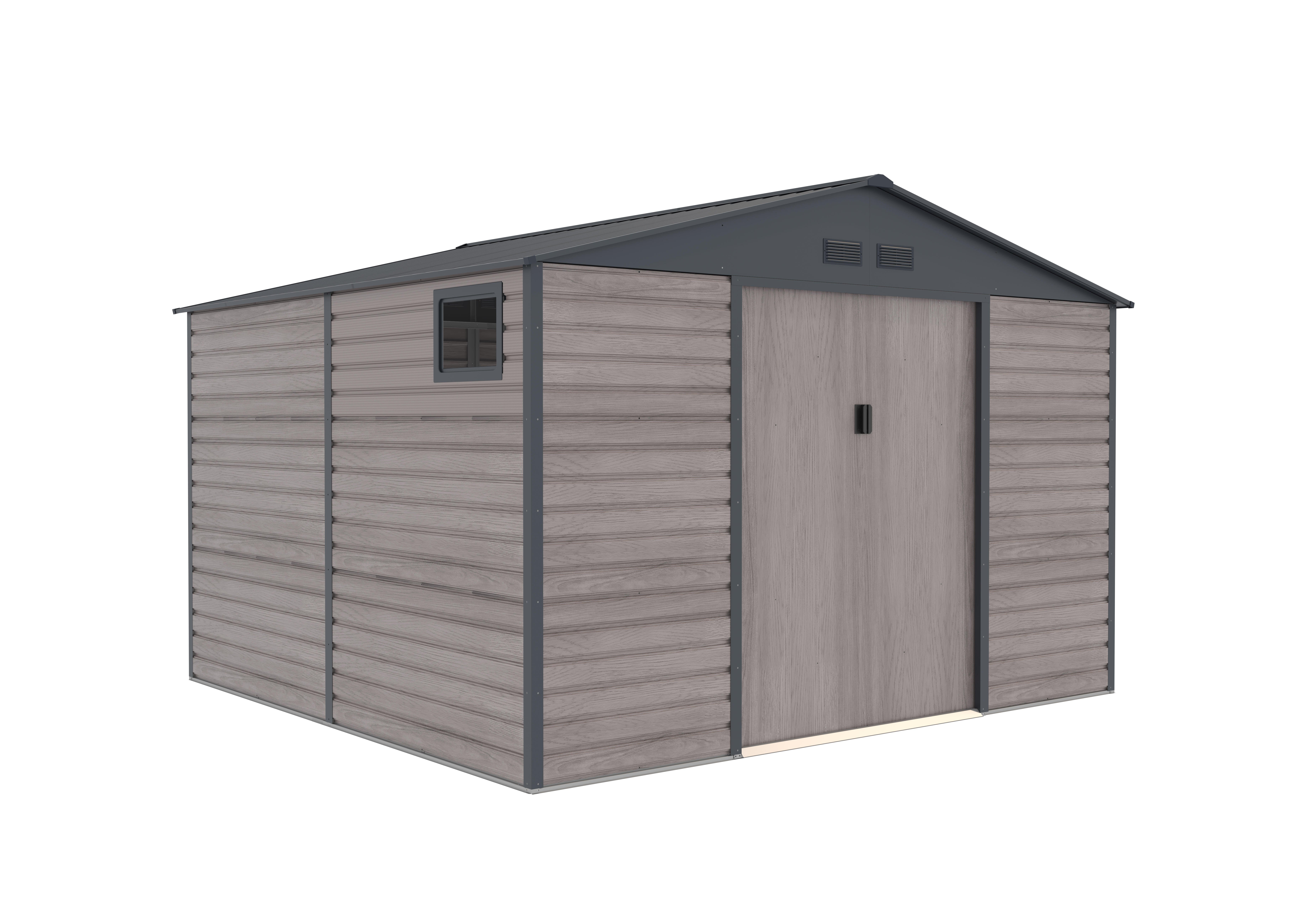 caseta de metal surrey 1085 de 319x226x340 cm y 1085 m2 con 025 mm espesor y doble puerta corredera gardiun