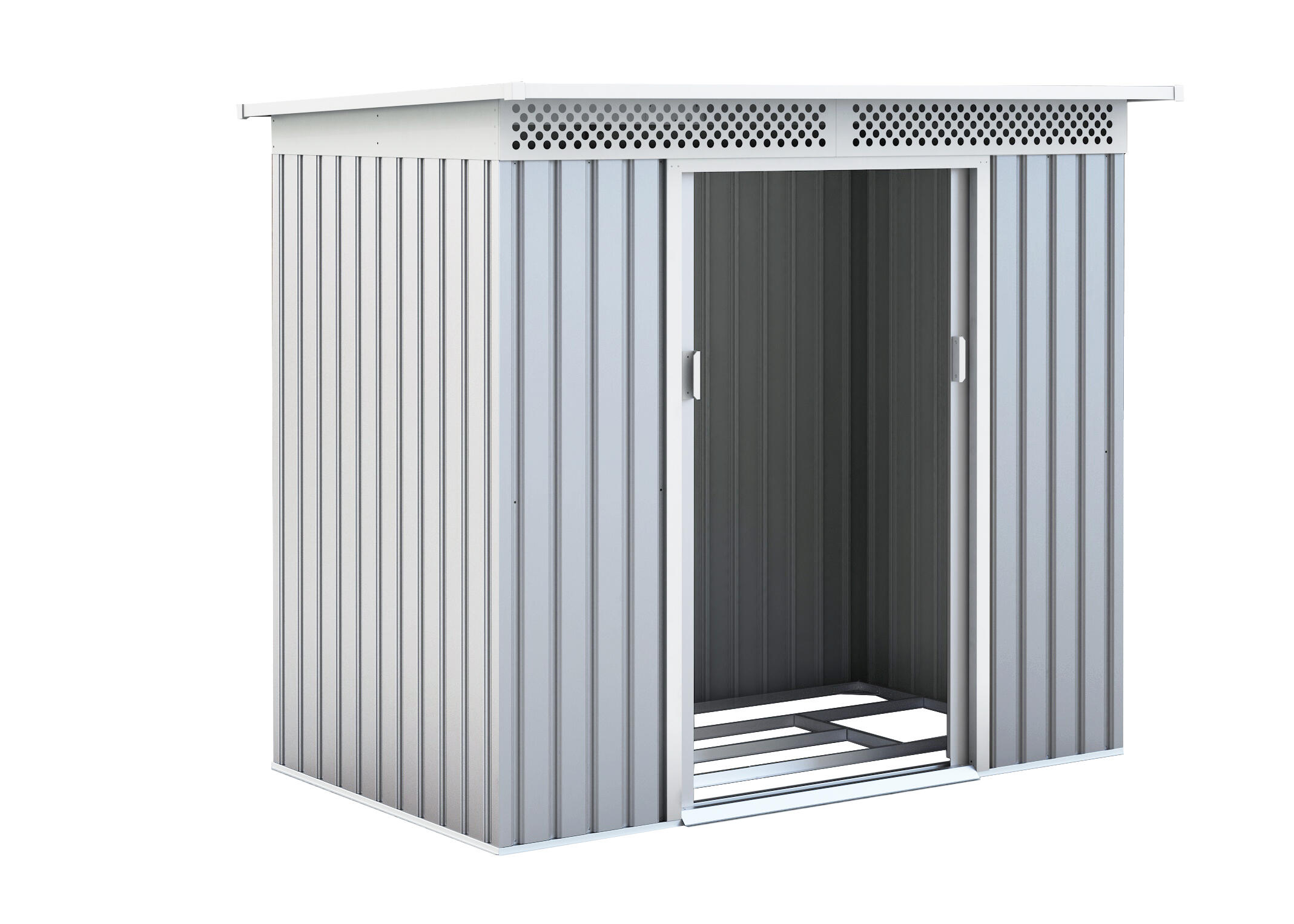 caseta de metal kingston silver 3 de 213x184x142 cm y 3 m2 con 025 mm espesor y doble puerta corredera gardiun
