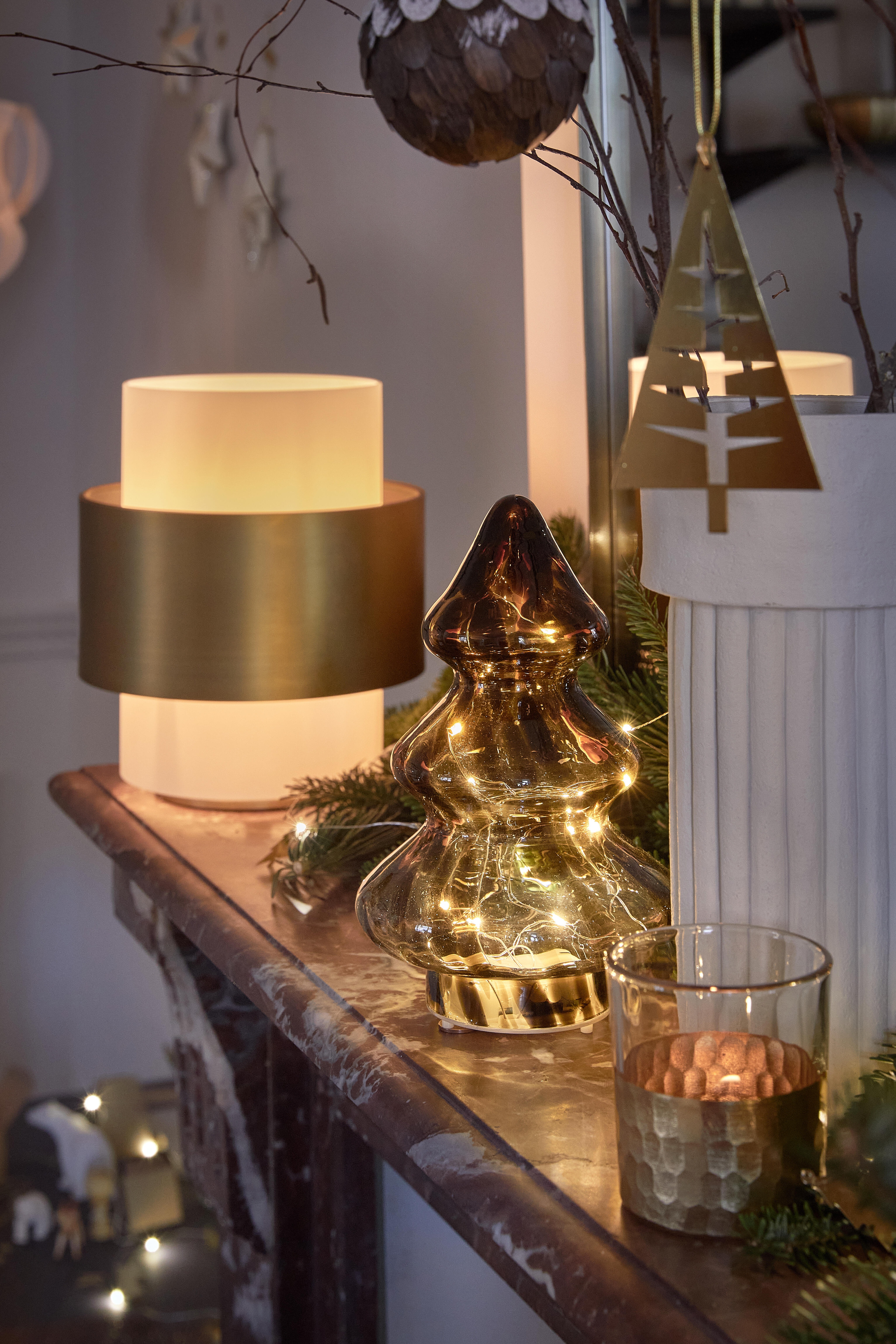 Photophore led forme sapin l.13 x H.20 cm - 3