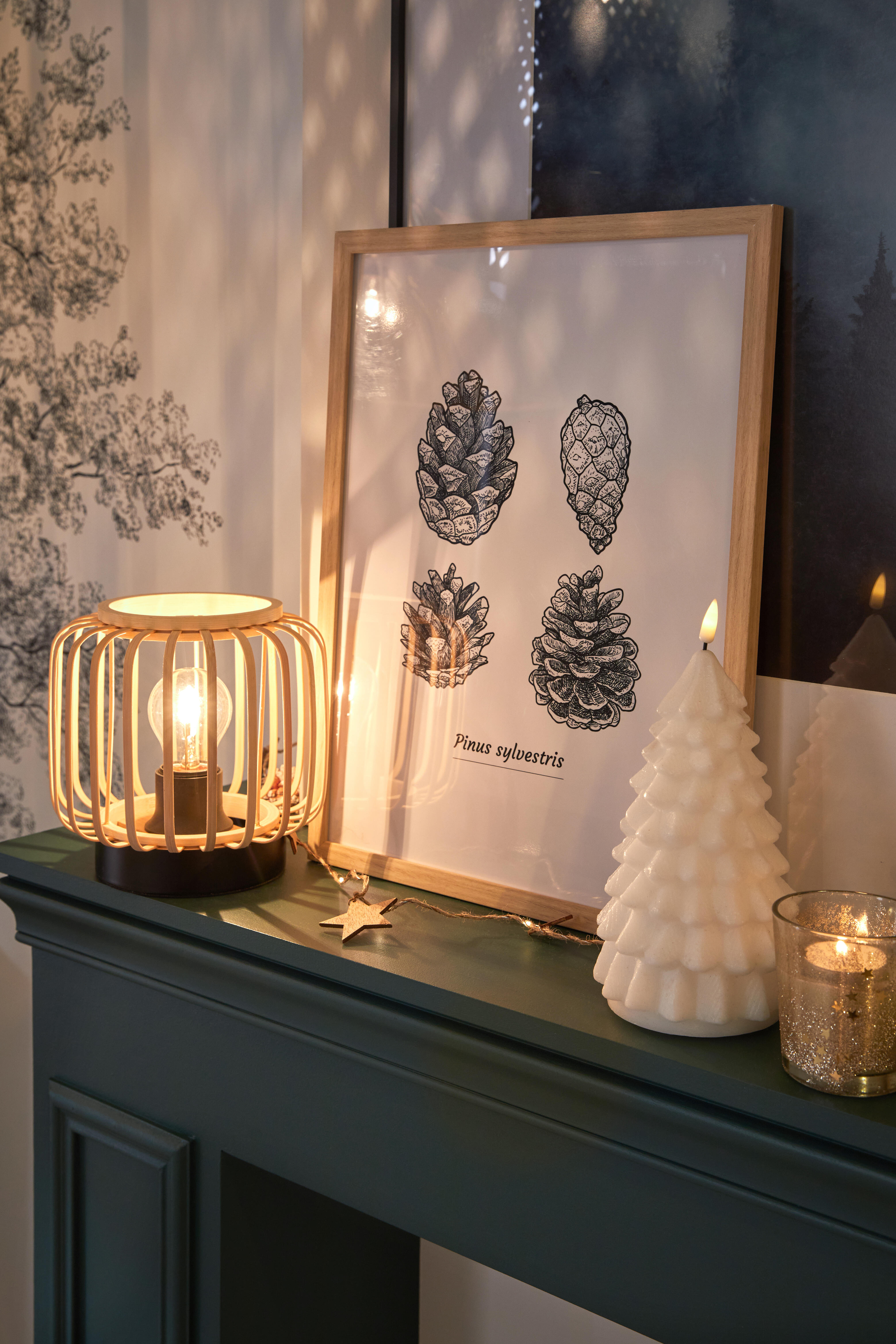 Photophore bougies en verre, doré l.7.30 x H.8.00 cm - 5