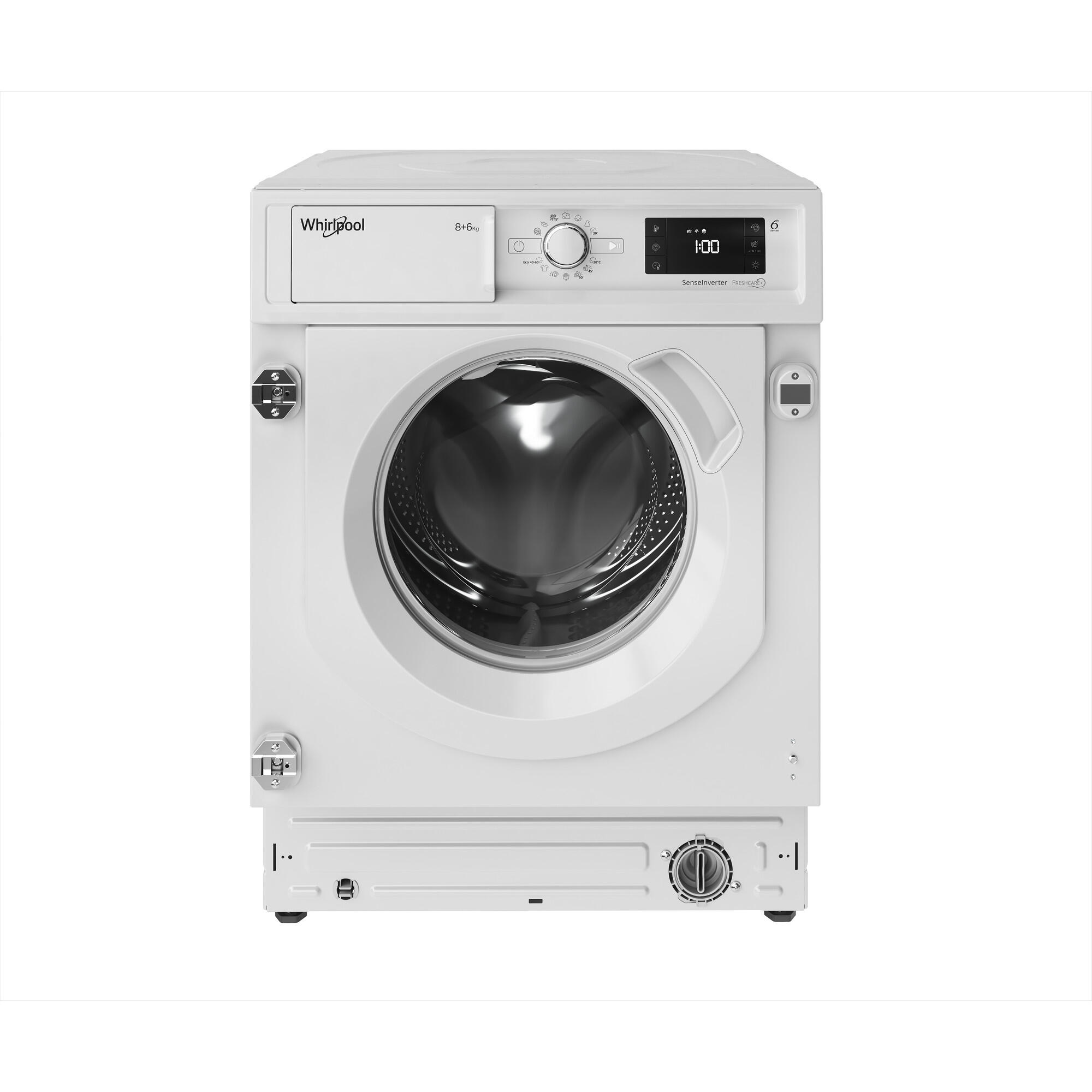 lavadora secadora integrable whirlpool bi wdwg 861485 eu carga frontal 86 kg 1400 rpm 14 programas clase b blanco