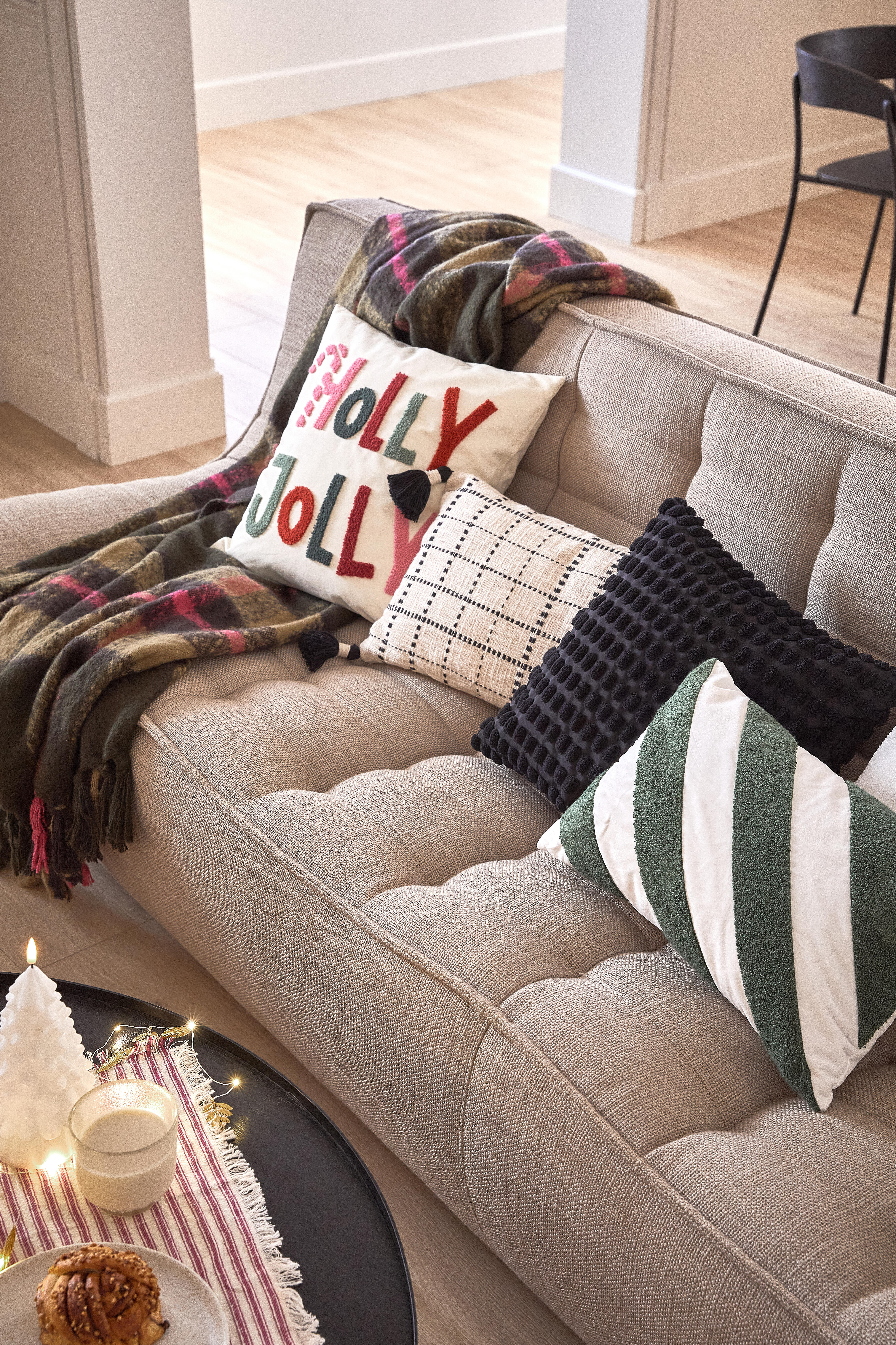 Coussin Holly, rouge l.45 x H.10 cm - 5