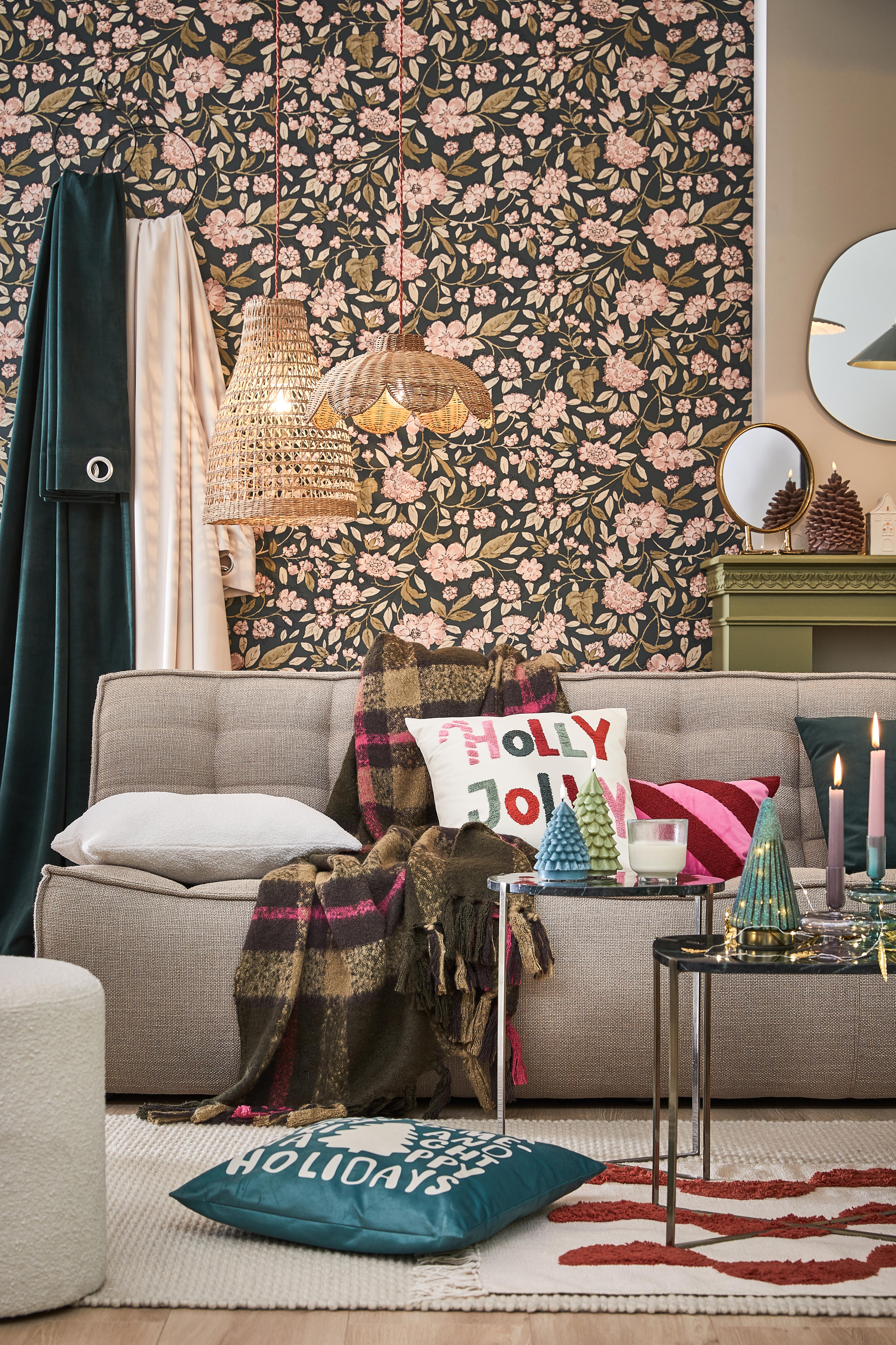 Coussin Holly, rouge l.45 x H.10 cm - 6