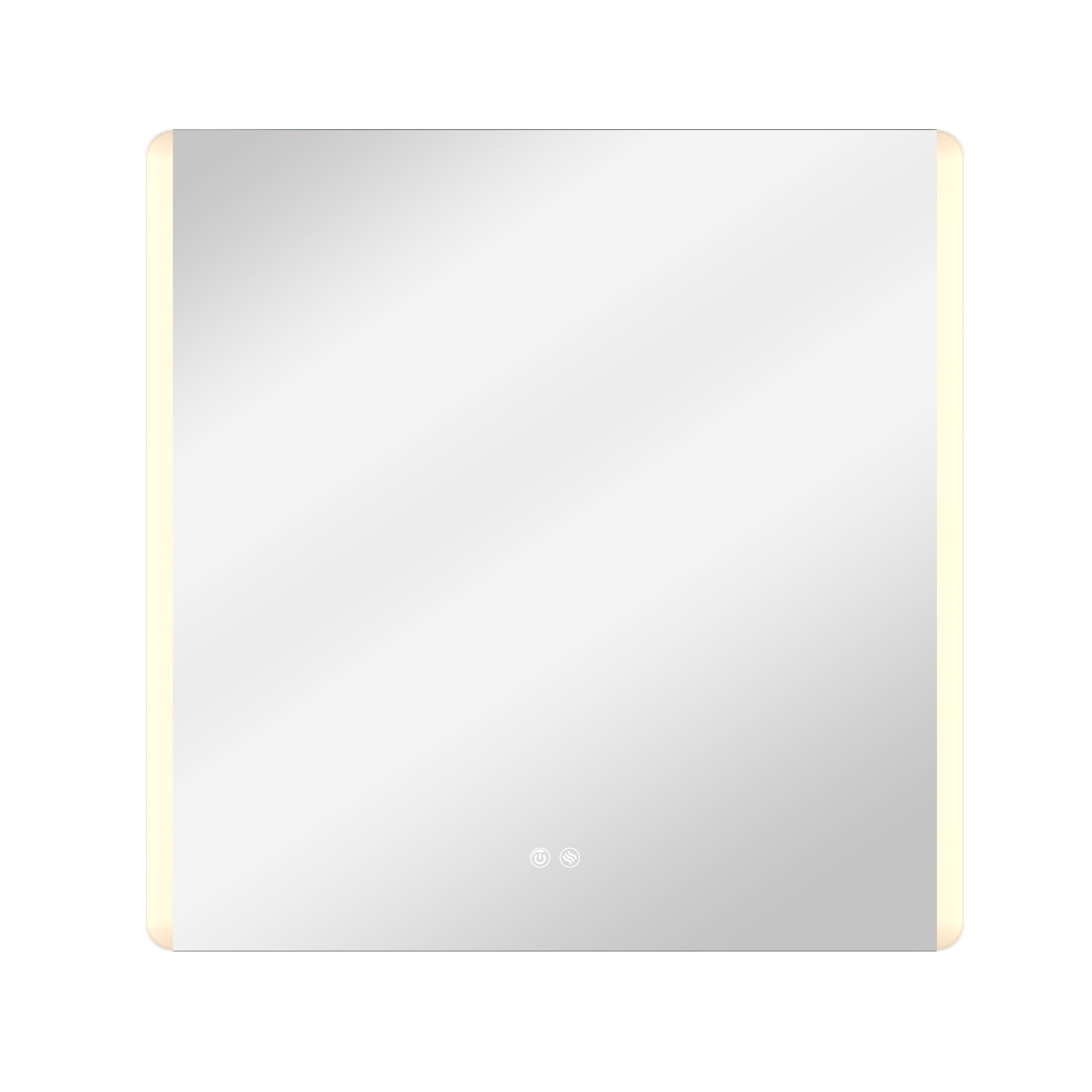 Espejo de baño con luz LED maquillaje,  funcional,  New Easy gris/plata con antivaho, táctil 70x70cm - 10